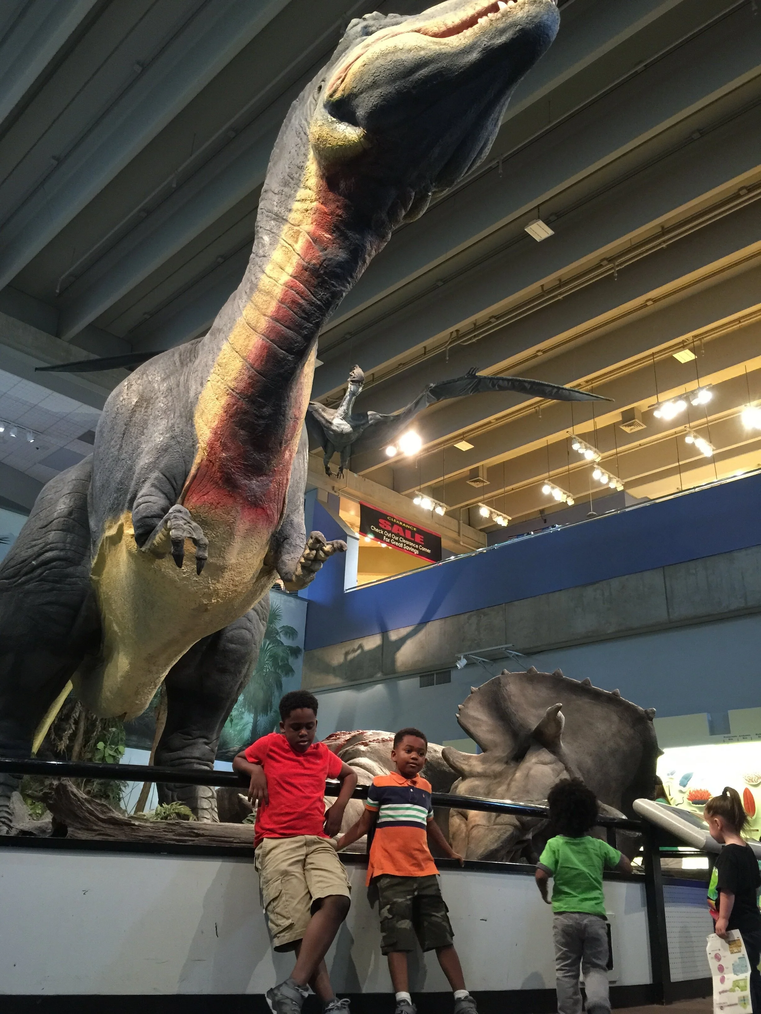 St Louis Science Center Dinosaur Animatronics Trilogy in Motion.JPG