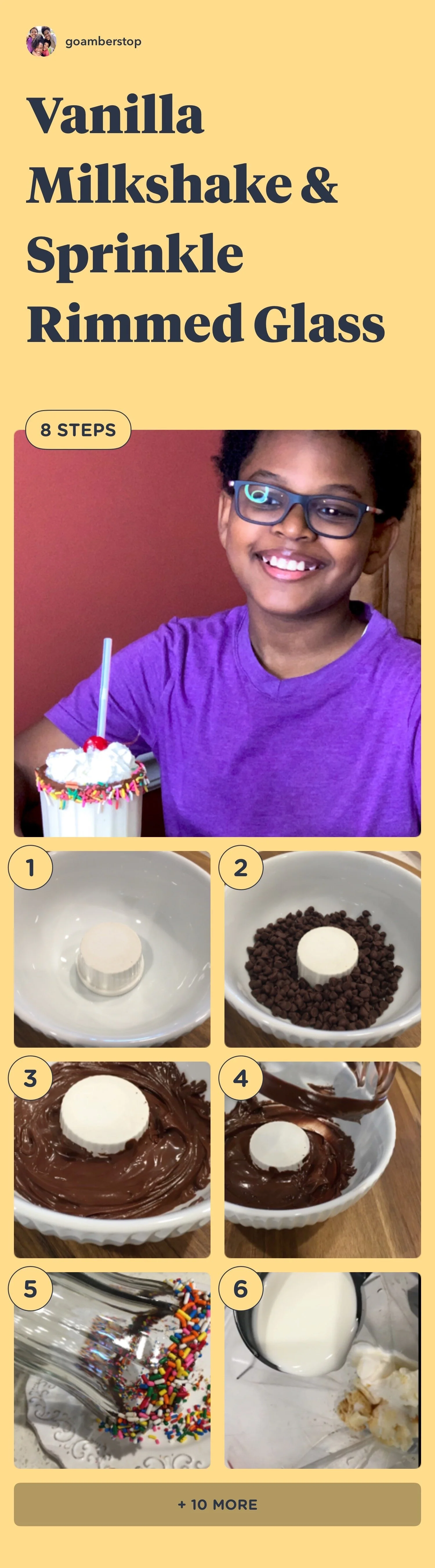 Recipe and Tutorial for Creamy Vanilla Milkshake with Sprinkle Rimmed Glass