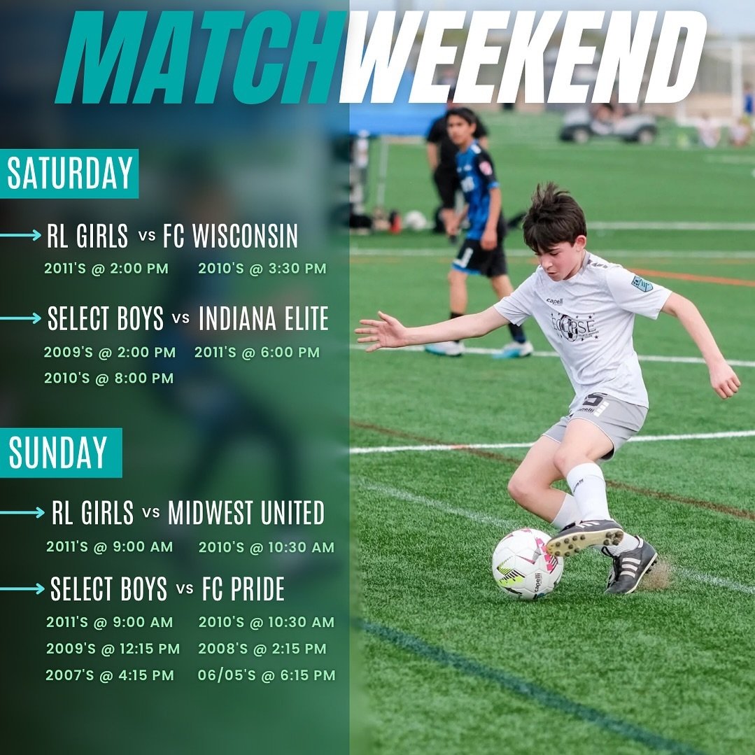 Busy match weekend ahead for our ECNL &amp; RL teams! 

Best of luck 💪🏼⚽️

#TheEclipseNation