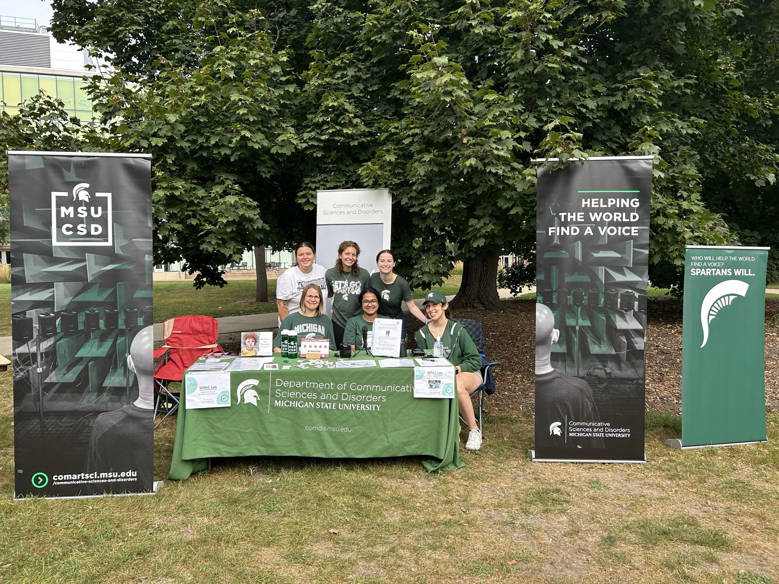 Our lab's table at the MI Parkinson Foundation Hero Walk, 2024