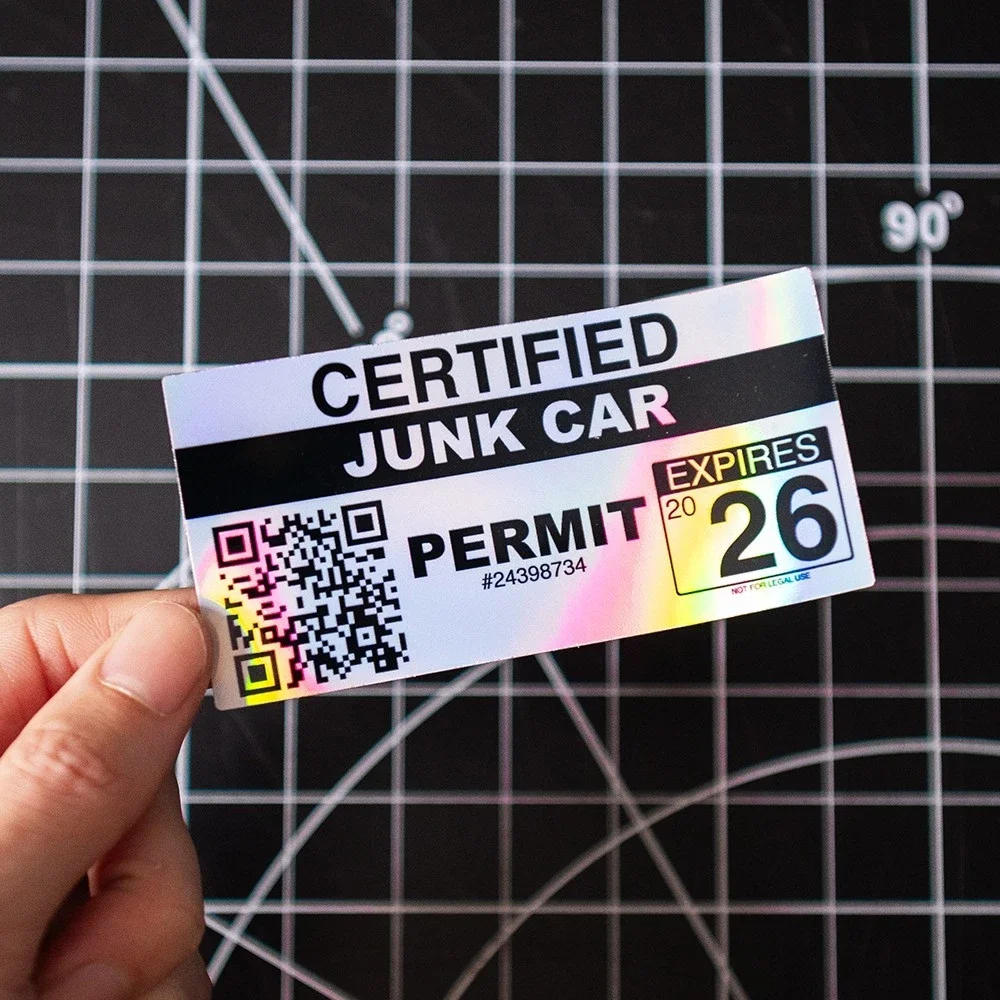 Cliché - "Certified Junk Car" 2026 Permit Sticker