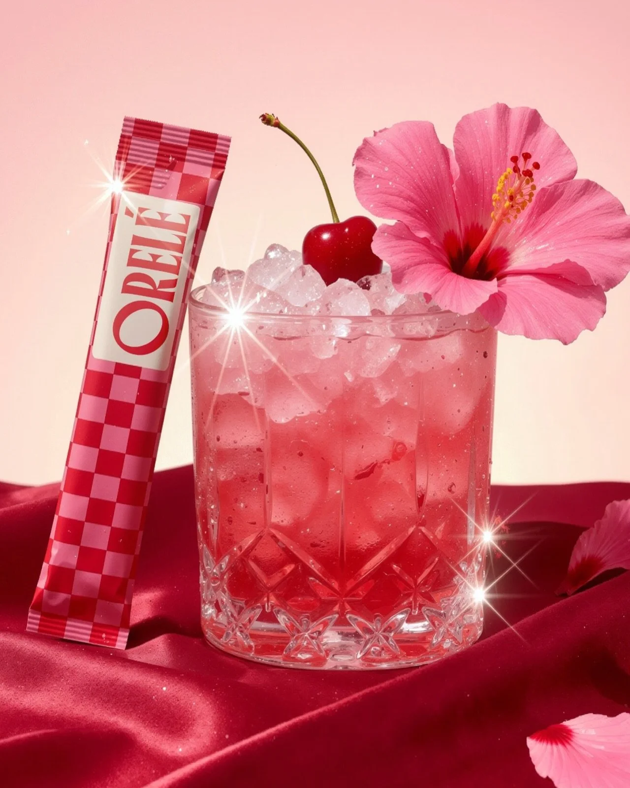 A daily pour for hydration ✨🫧

Designed to create a moment of joy within your everyday hydration ritual. Built around the idea of making hydration feel more fun, luxe and special.

Orel&eacute;&rsquo;s identity leans into glamorous feminine colours 