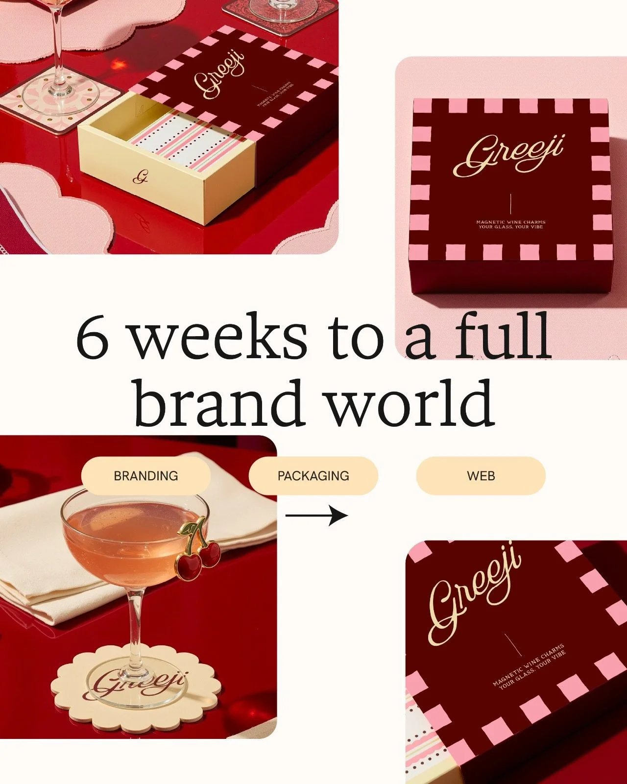 6 weeks to a full brand world ✨

We took Greeji from a blank page to a finished brand, a packaging system and a Shopify site 🍷

The brands people remember aren&rsquo;t just the ones with a nice logo. They&rsquo;re the ones where everything feels con
