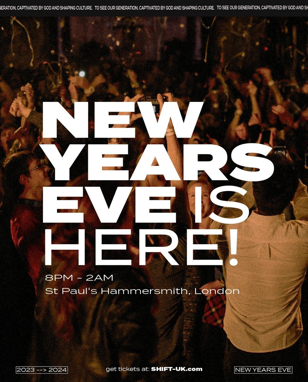 Join us tonight to start a new year with friends new and old 🎉 🥳 

Live music, worship, countdown, DJ till 2am. Food and drinks available

Tickets online: &pound;15.00 (link in bio)
Tickets on the doors: &pound;20.00

Doors 8pm, last entry 12am

#B