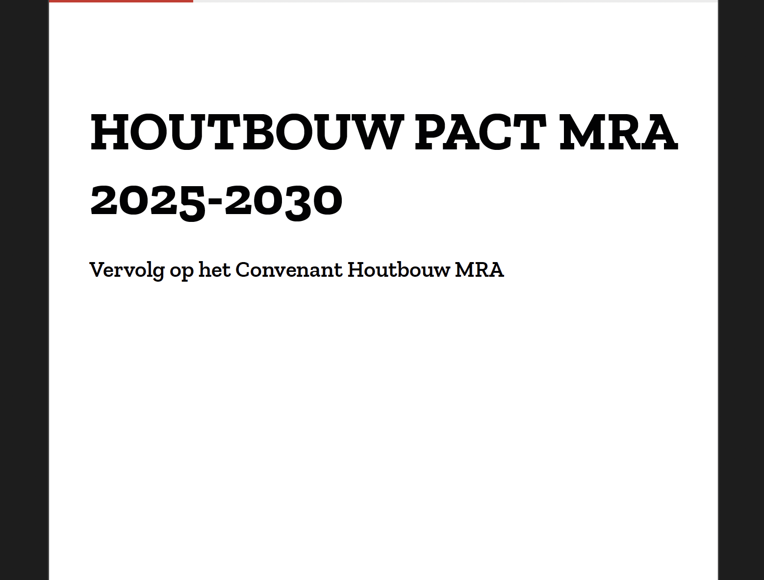 Houtbouw Pact MRA 2025-2030