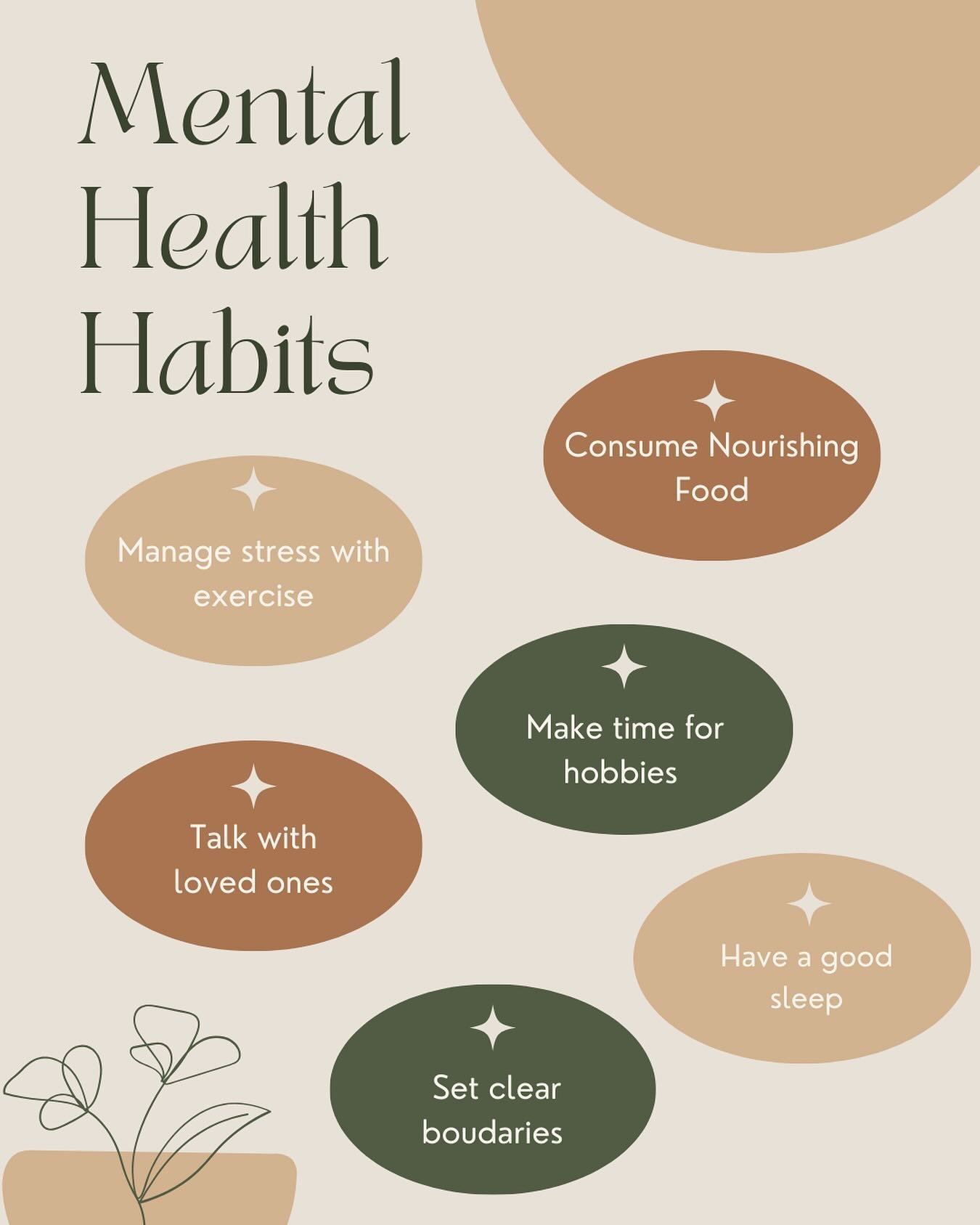 Small habits, big impact 🌱💫 Prioritizing mental health is all about the daily steps we take to nurture our minds and hearts. Simple habits can help build resilience and create a stronger foundation for well-being. Which habit will you try today? 💖