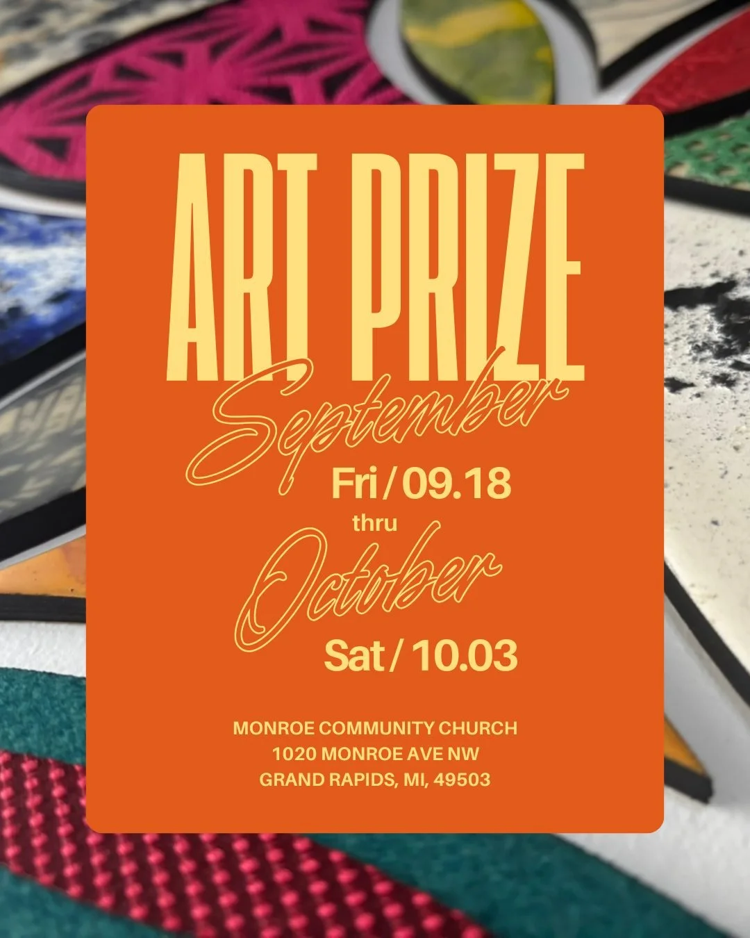 This September, Weave of Life comes to Grand Rapids.

Approximately 300 panels will be installed at Monroe Community Church for ArtPrize 2026 &mdash; the project's first appearance in a national competition and its biggest showing yet.

Exhibition ru