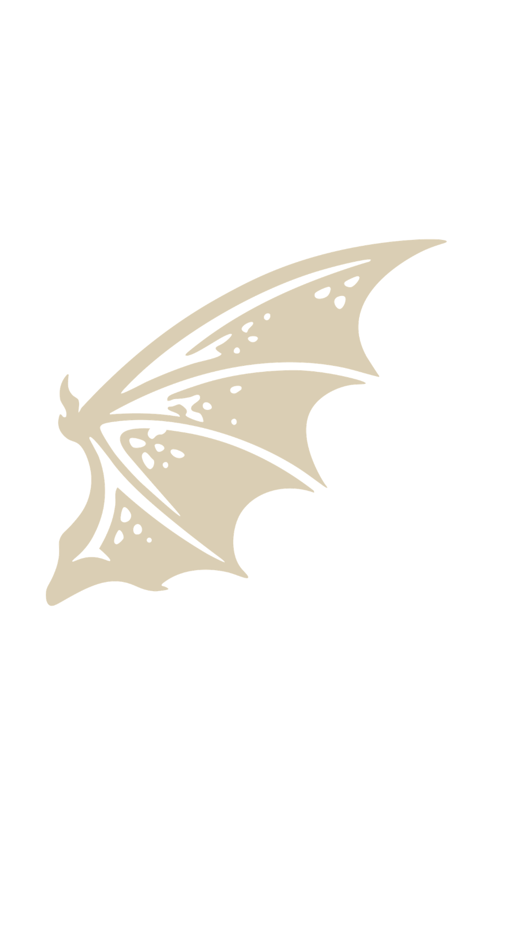 A beige dragon with black outlines and details on a black background.