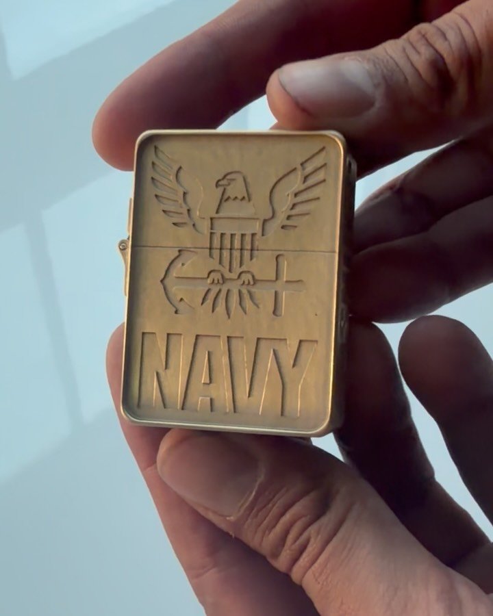 Custom deep laser-engraved brass lighter &mdash; precision engraved into 230g of solid brass 🇺🇸
Built with weight, detail, and permanence.

Created for a proud member of the U.S. Navy.
Thank you for your service.

DM us to create your own custom en