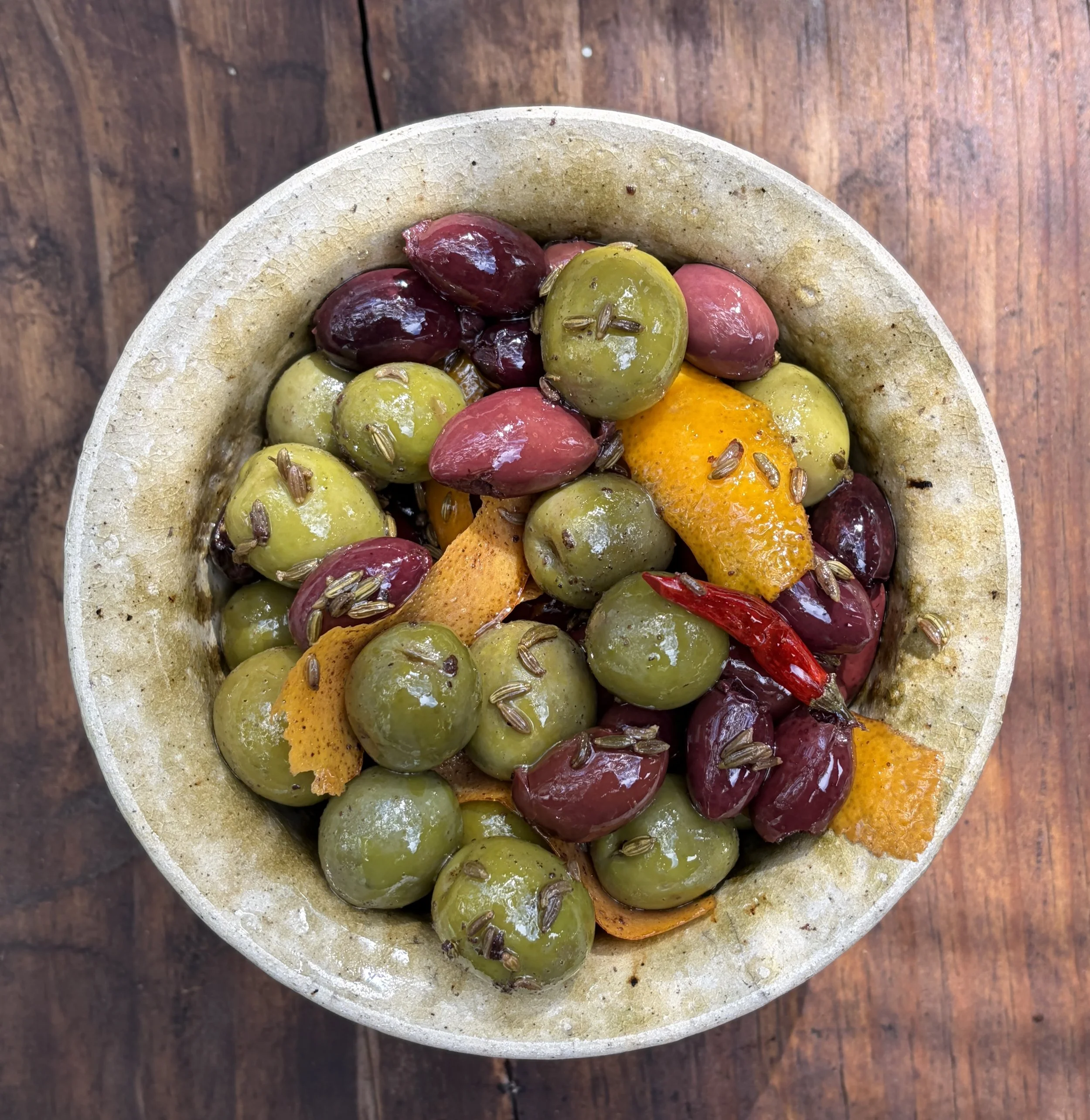Fennel, Citrus, and Sumac Olives