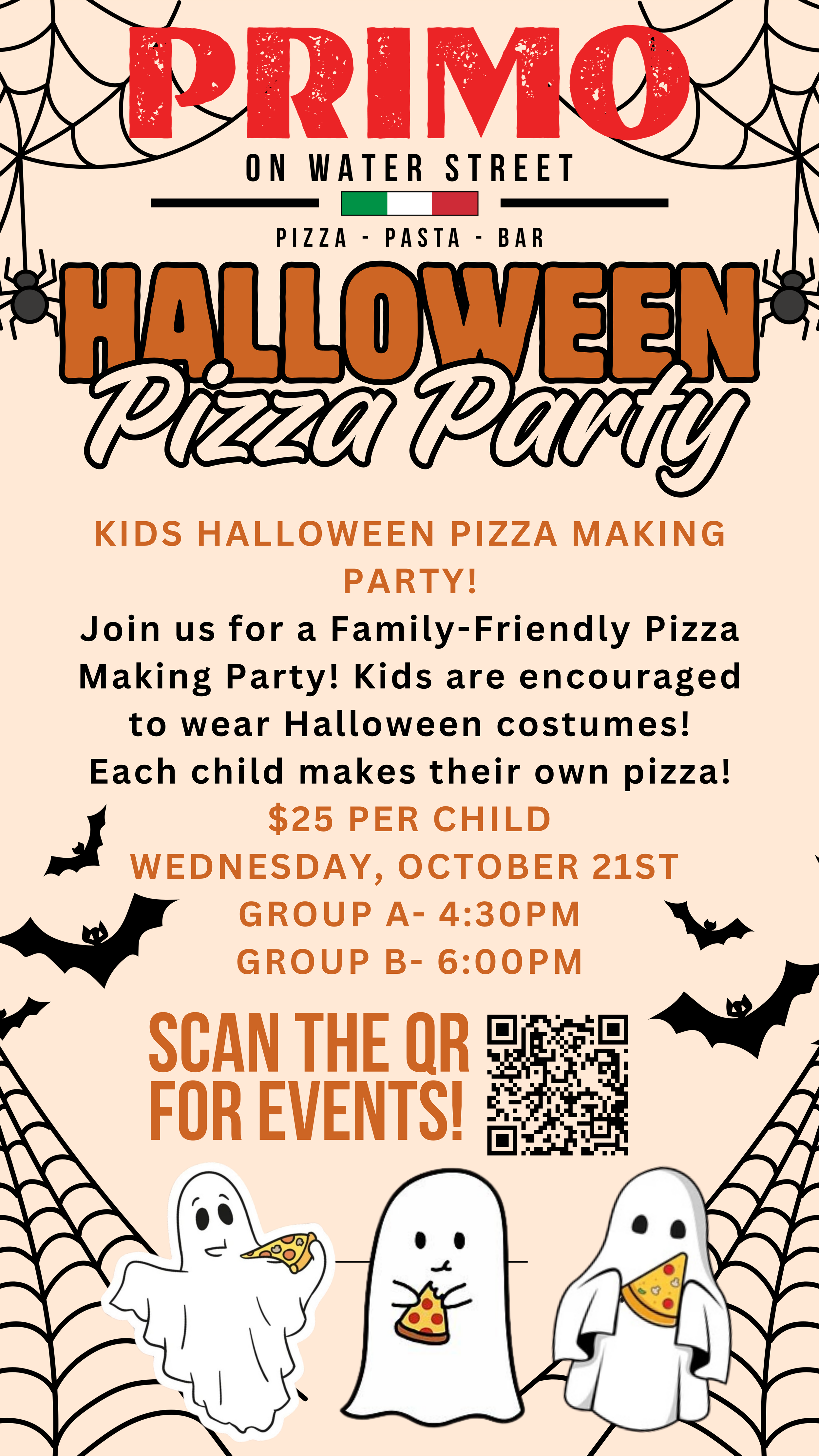Kid's Spooky Pizza Party: October 21st -GROUP A-