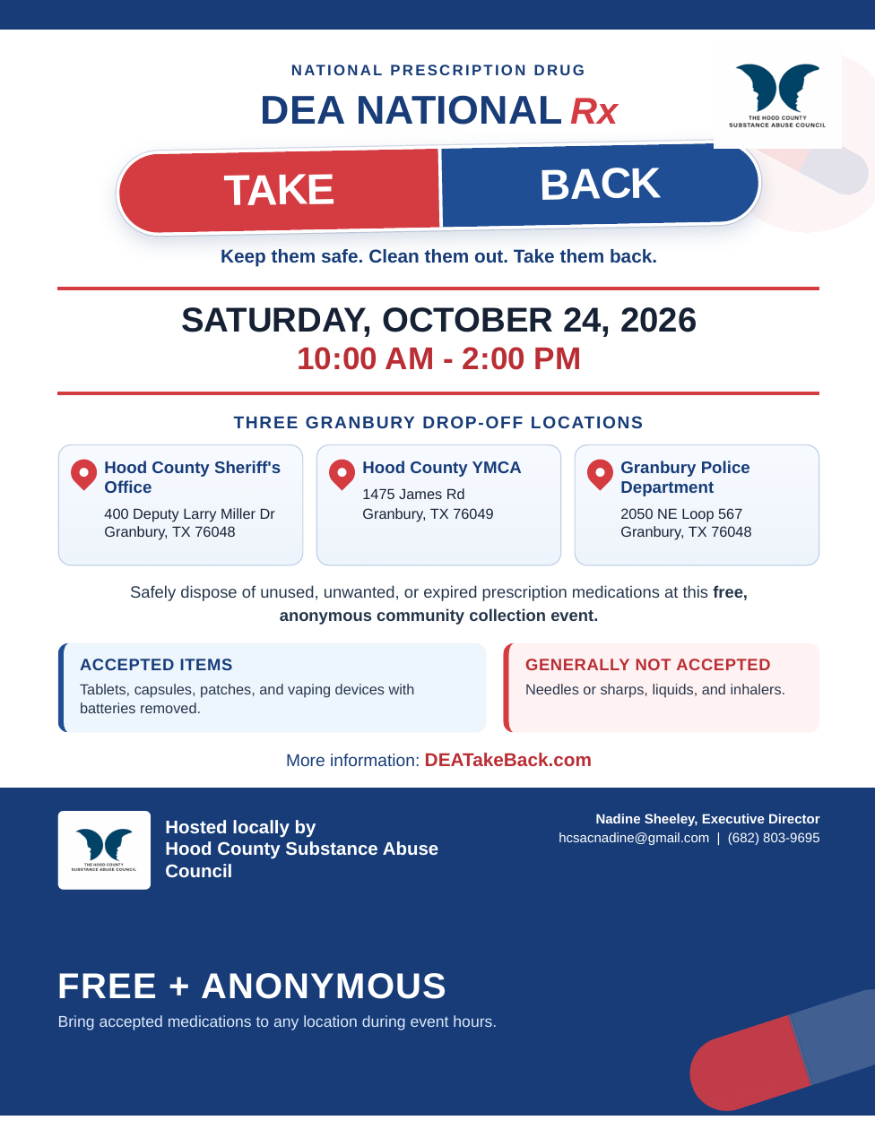 Hood County DEA Take Back Day 2026