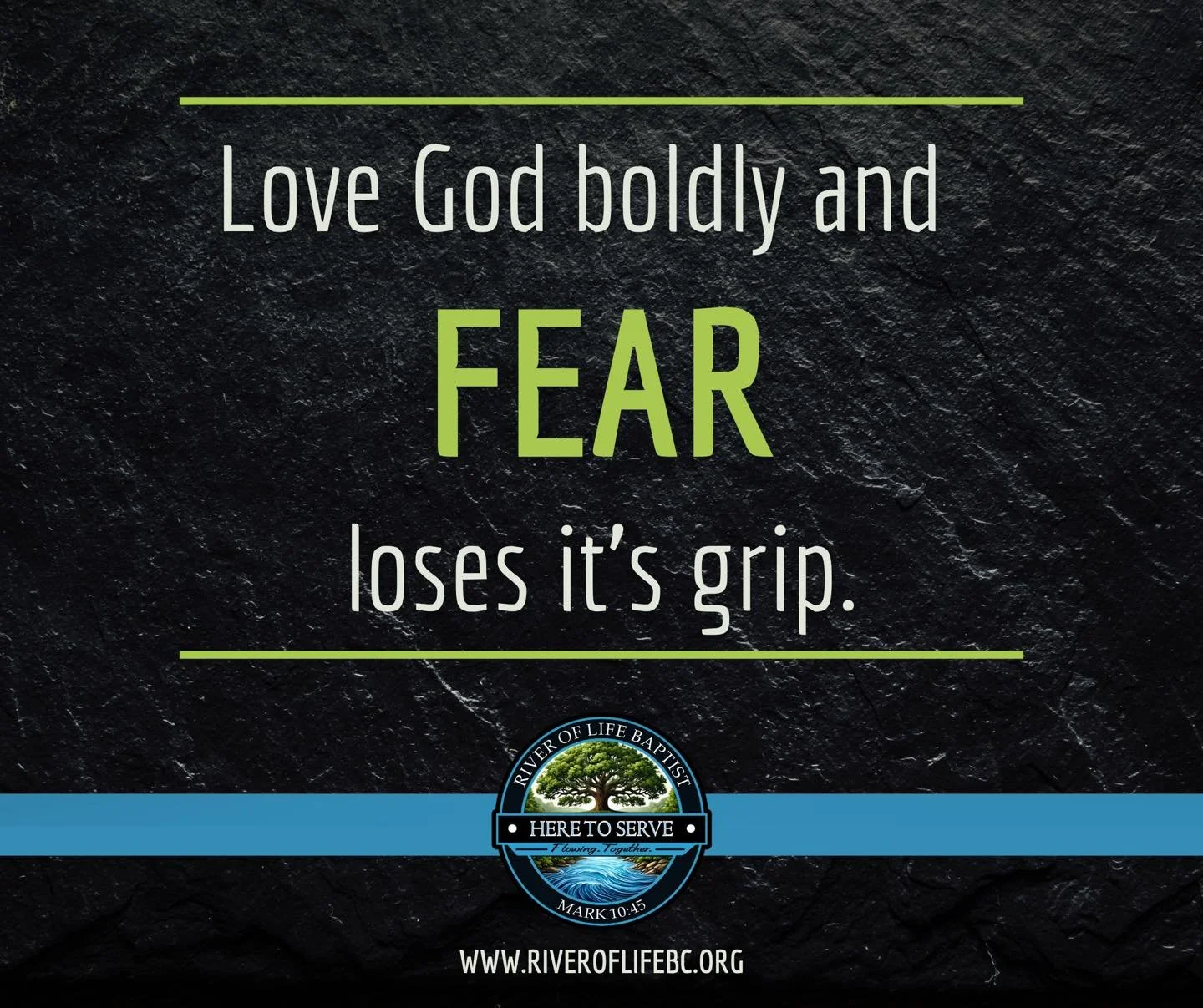 Bold love casts out fear. When your heart is fixed on Jesus Christ, the Author and Finisher of our faith, there’s no room for fear to rule our lives.