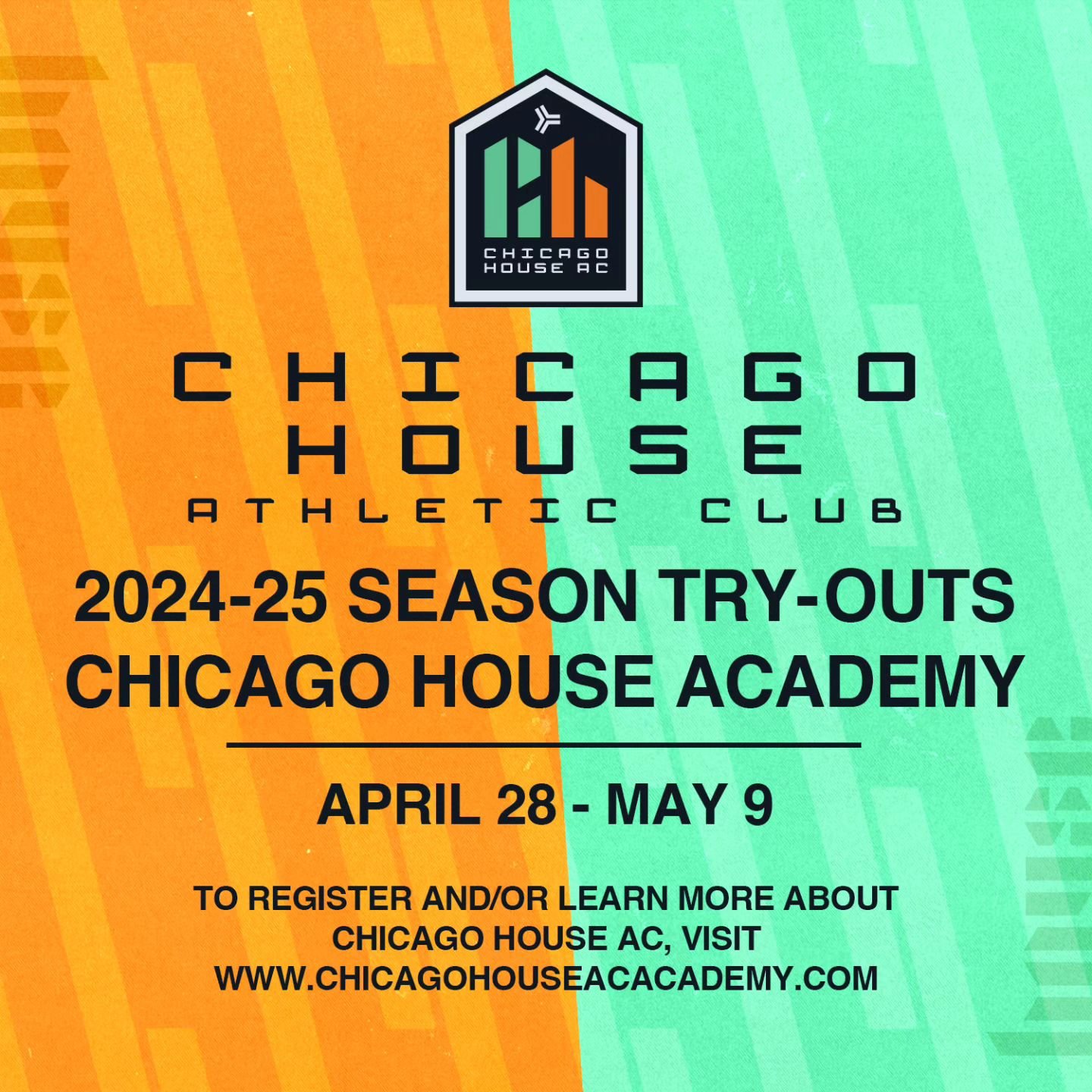 Chicago House Academy tryouts for the 2024/25 season are just around the corner. To register, visit www.chicagohouseacacademy.com #OurCityOurHouse #UpTheHouse 🧡🖤💚