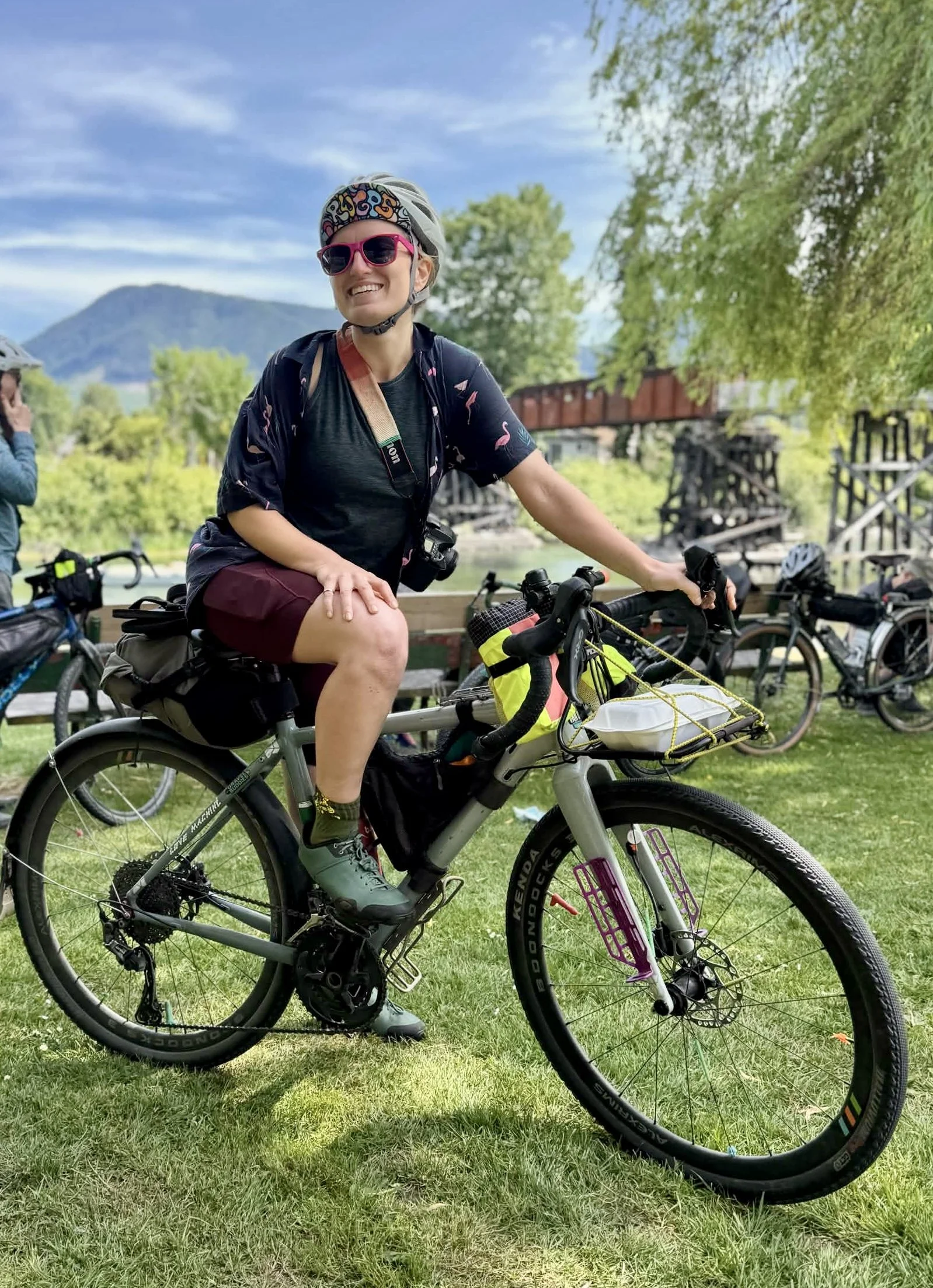 Erica mason on a bike in a park