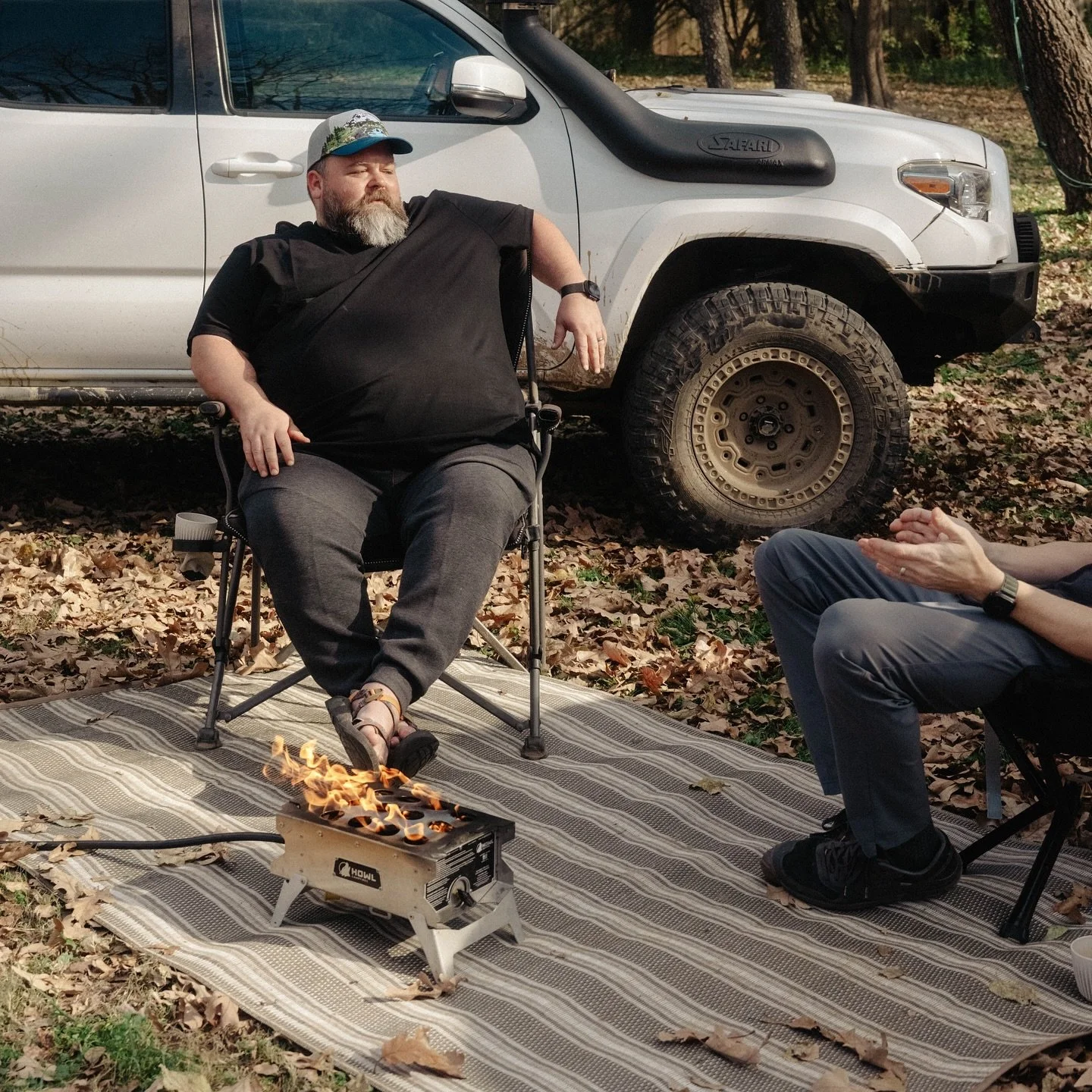 My buddy @jrileycarson snapped this pic of me the other day and when I saw it I realized he captured one of my favorite aspects of camping - chilling by a fire with a friend or 10. I&rsquo;m usually the one behind the camera in these moments so it wa