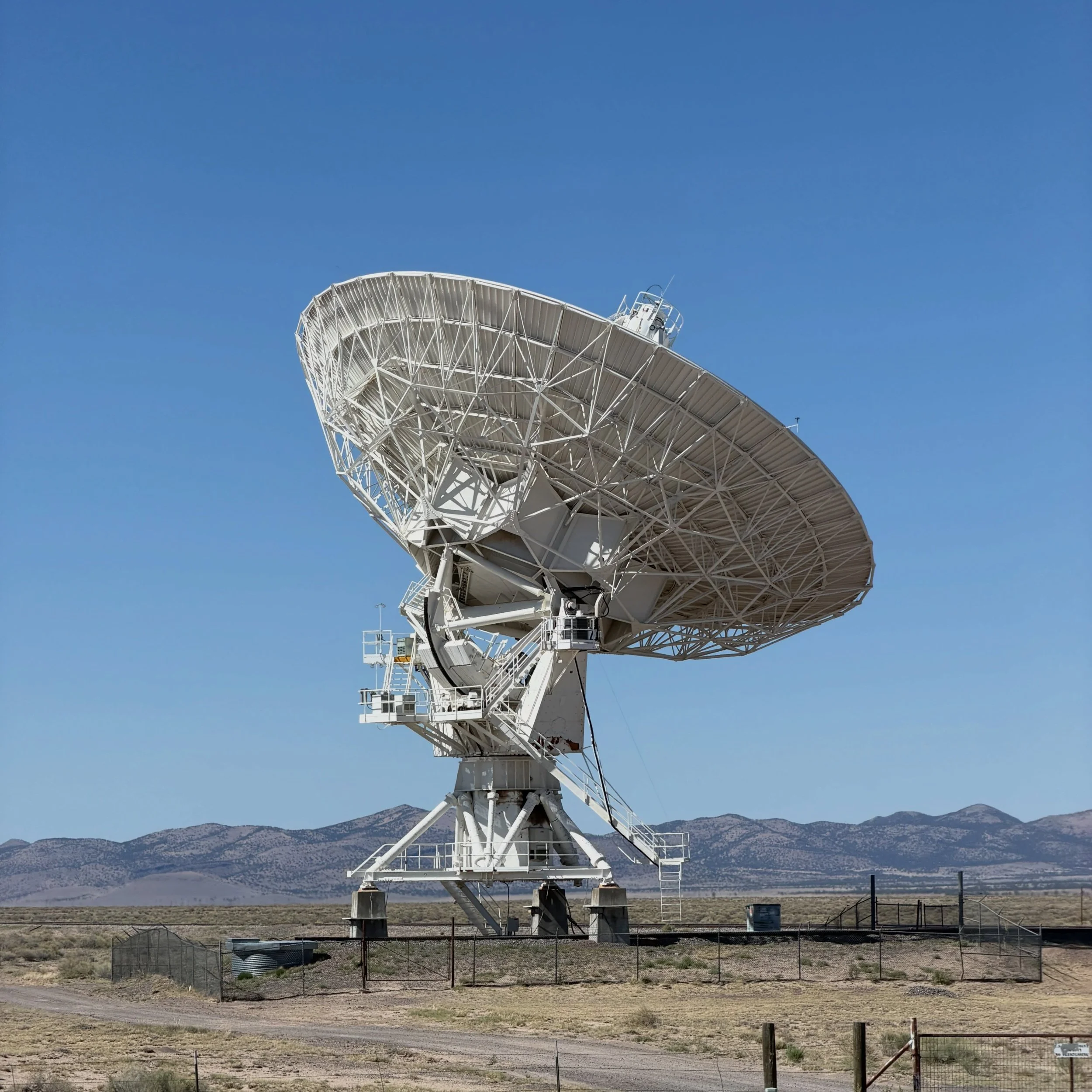 Just finished filming at the Karl Jansky Very Large Array (VLA). Incredible what these satellites do. First of all, they aren&rsquo;t satellites at all. There are 27 of these 82&rsquo; 200+ ton dishes and together they make one massive telescope! But