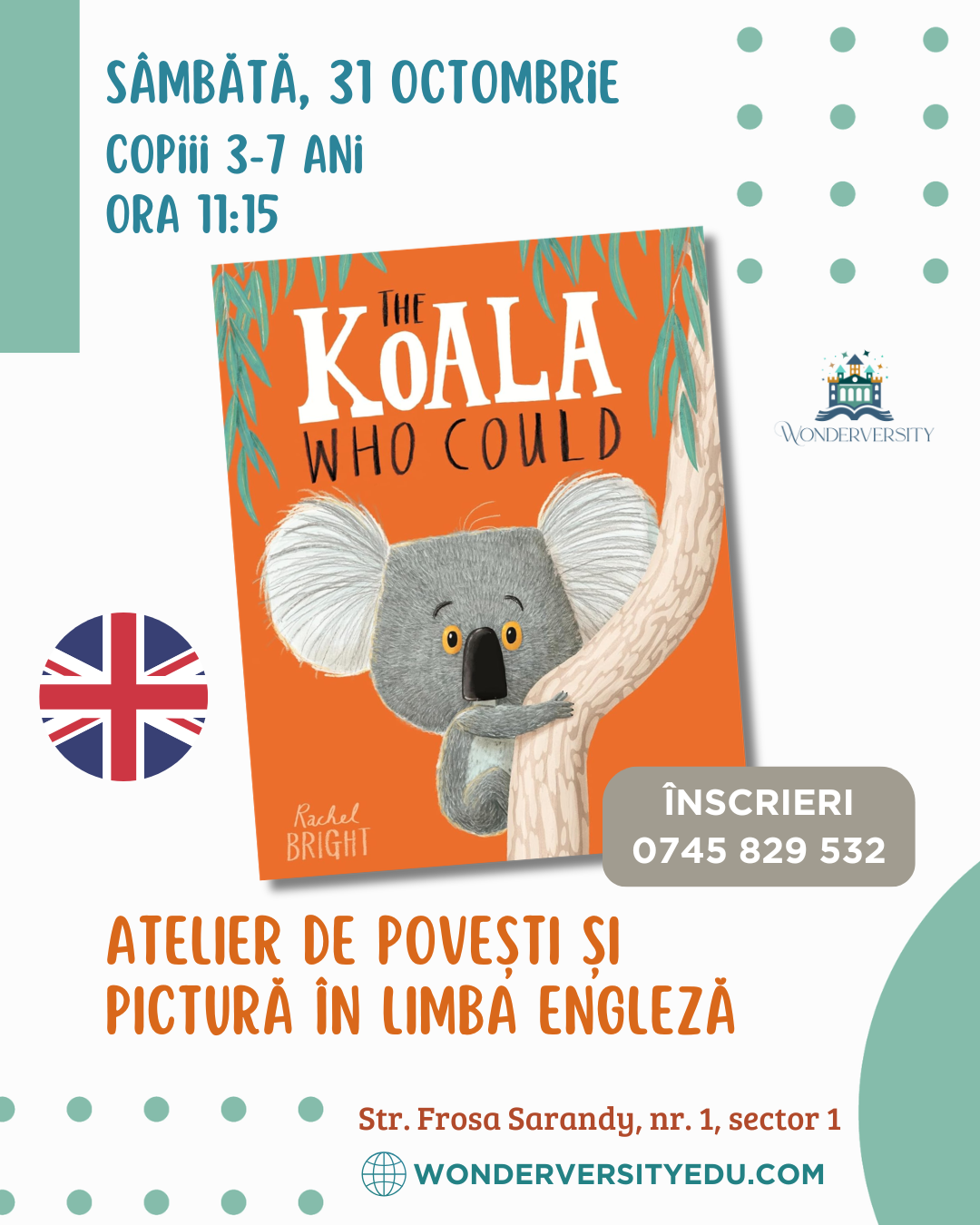ateliere distractive de limba engleza noiembrie bucuresti activitati pentru copii