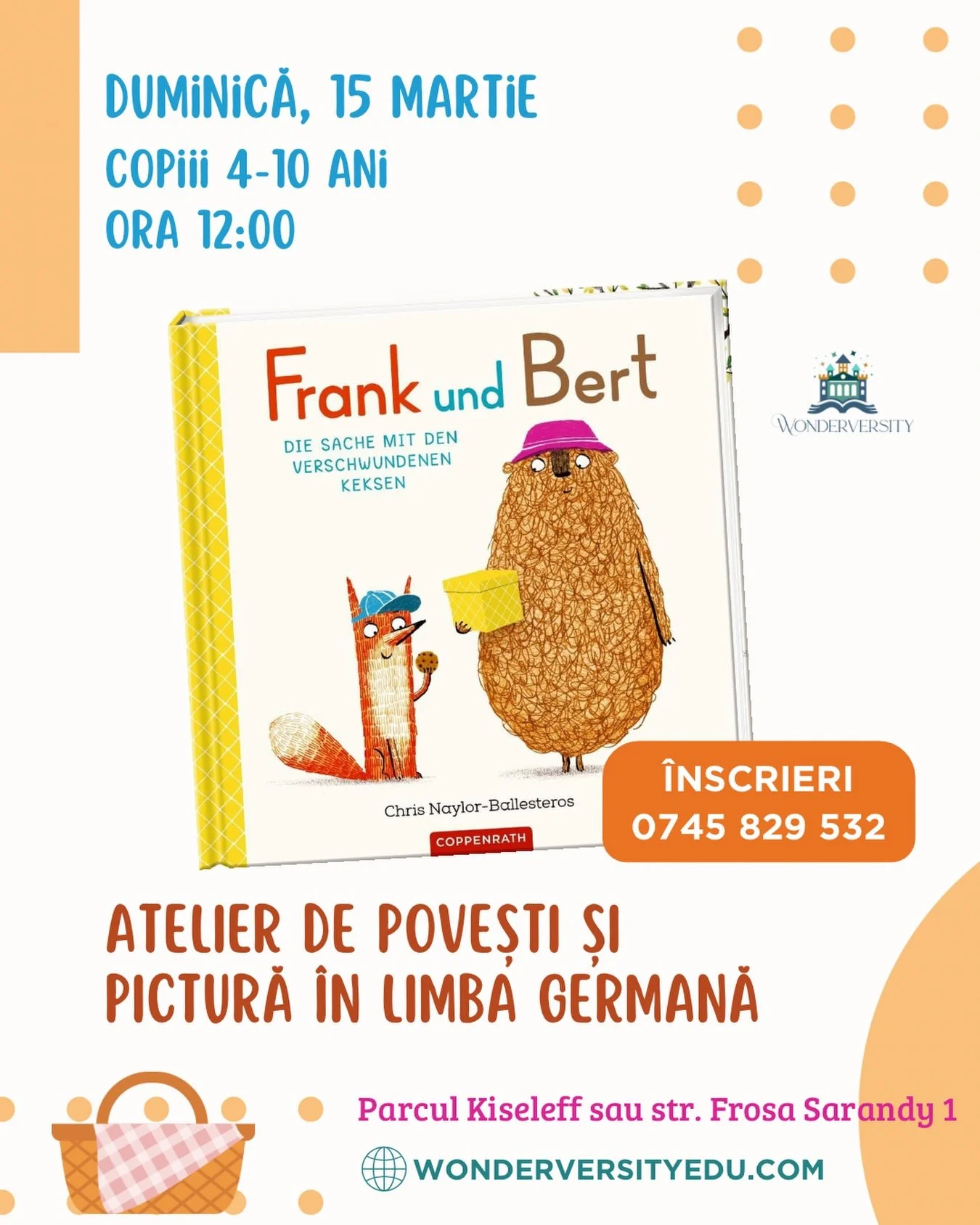 🧺🌳 Frank și Bert iubesc să meargă la picnic. Dar &icirc;ntotdeauna ceva merge prost. De data aceasta, este totul perfect&hellip; p&acirc;nă c&acirc;nd Frank decide să facă ceva &icirc;n secret.

🧢🍪 Cartea &bdquo;Die Sache mit den verschwundenen K