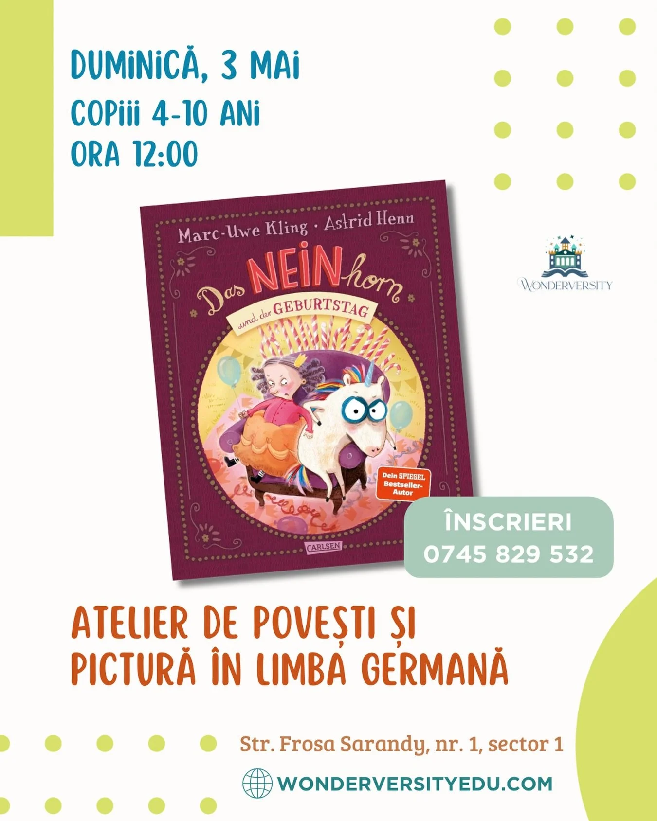 👑🍭 Das NEINhorn (NUnicornul) se ceartă cu prietena lui prințesă, și chiar o &icirc;mpinge. Iar aceasta nu &icirc;l mai invită la ziua ei magică. Nu are voie nici măcar să guste din tort. Bursucul vine cu o propunere de cadou, dar oare va reuși unic