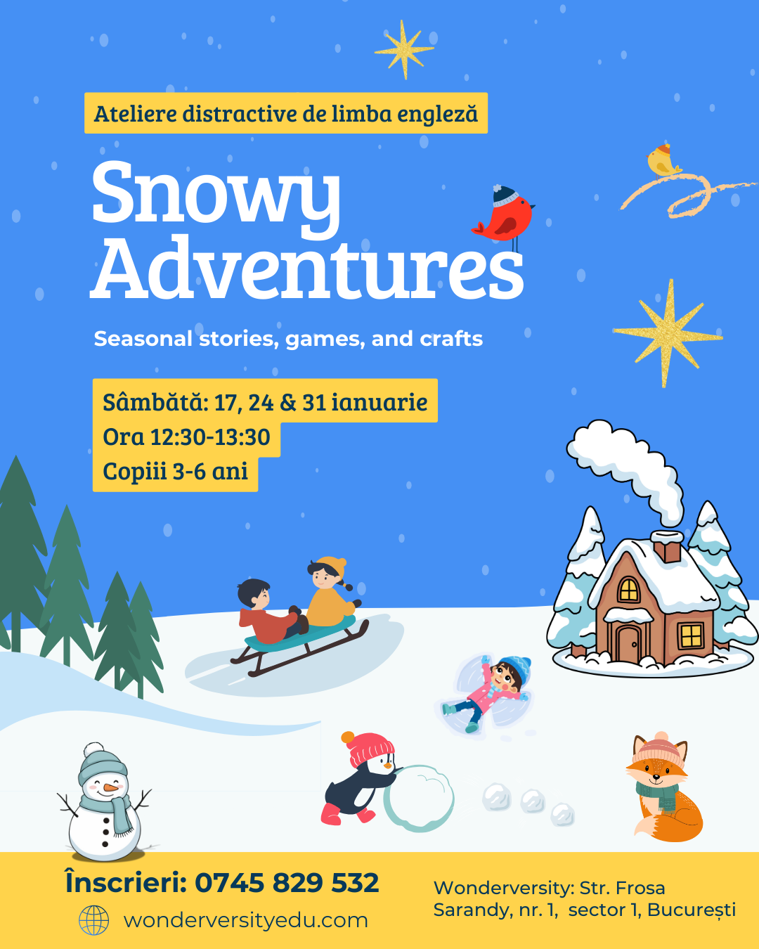 ateliere distractive de limba engleza decembrie bucuresti activitati pentru copii