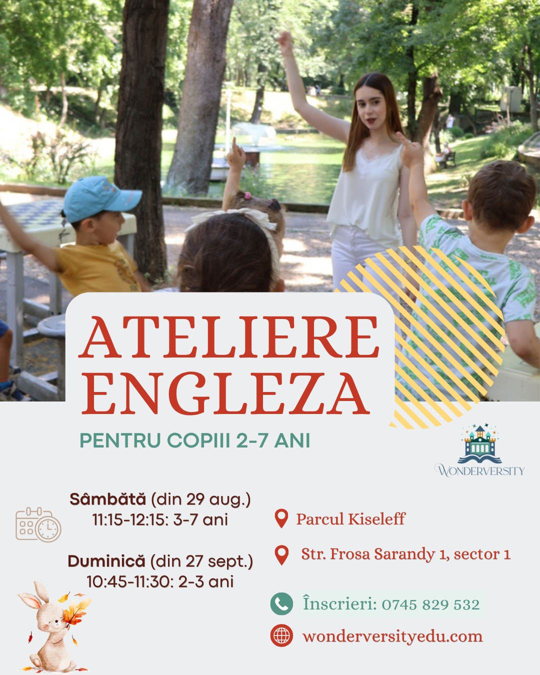 ateliere distractive de limba engleza noiembrie bucuresti activitati pentru copii