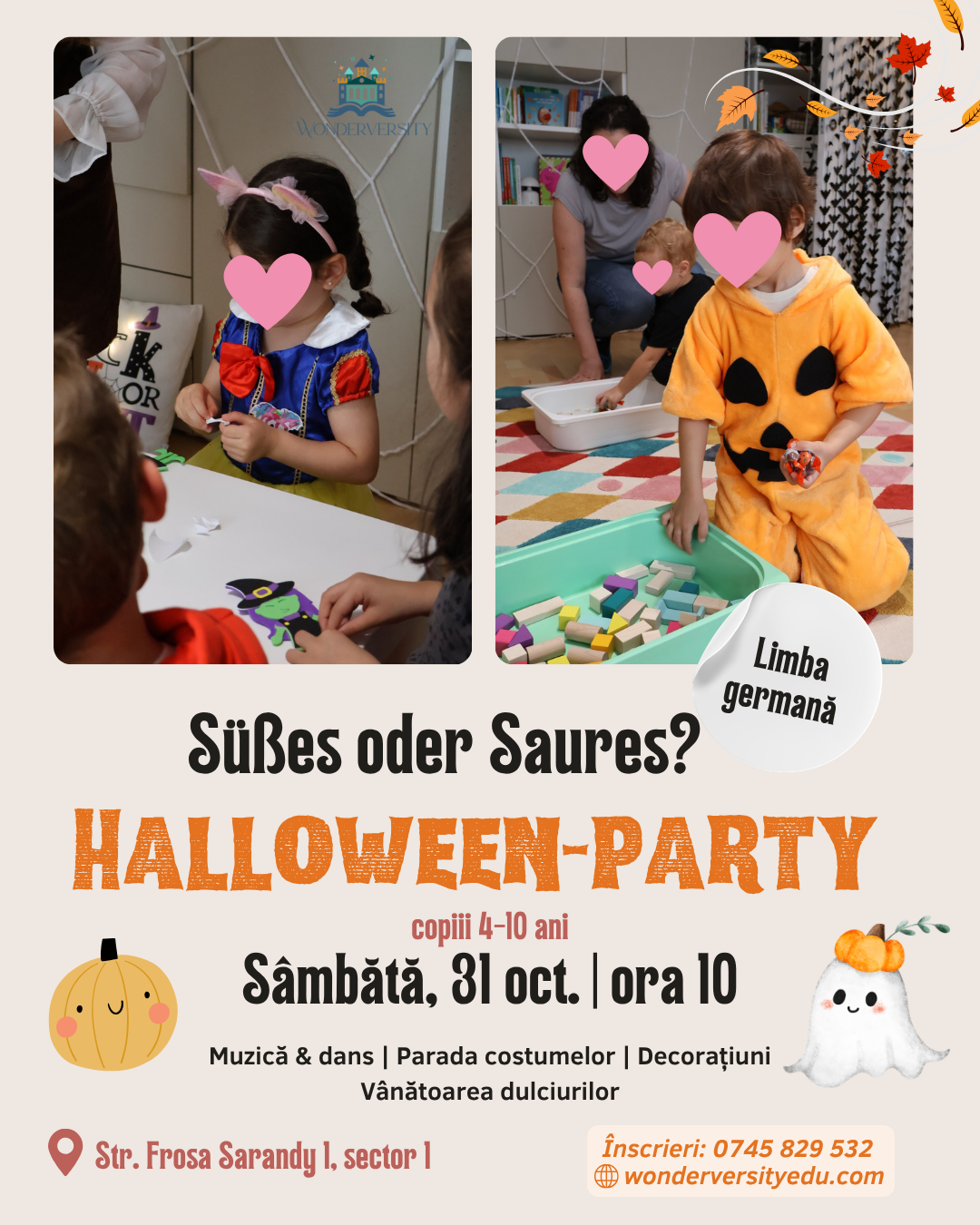 Atelier de halloween party sector 1 pentru copii în limba germană
