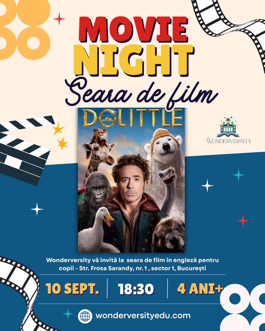 seara de film pentru copii bucuresti germana engleza sector 1