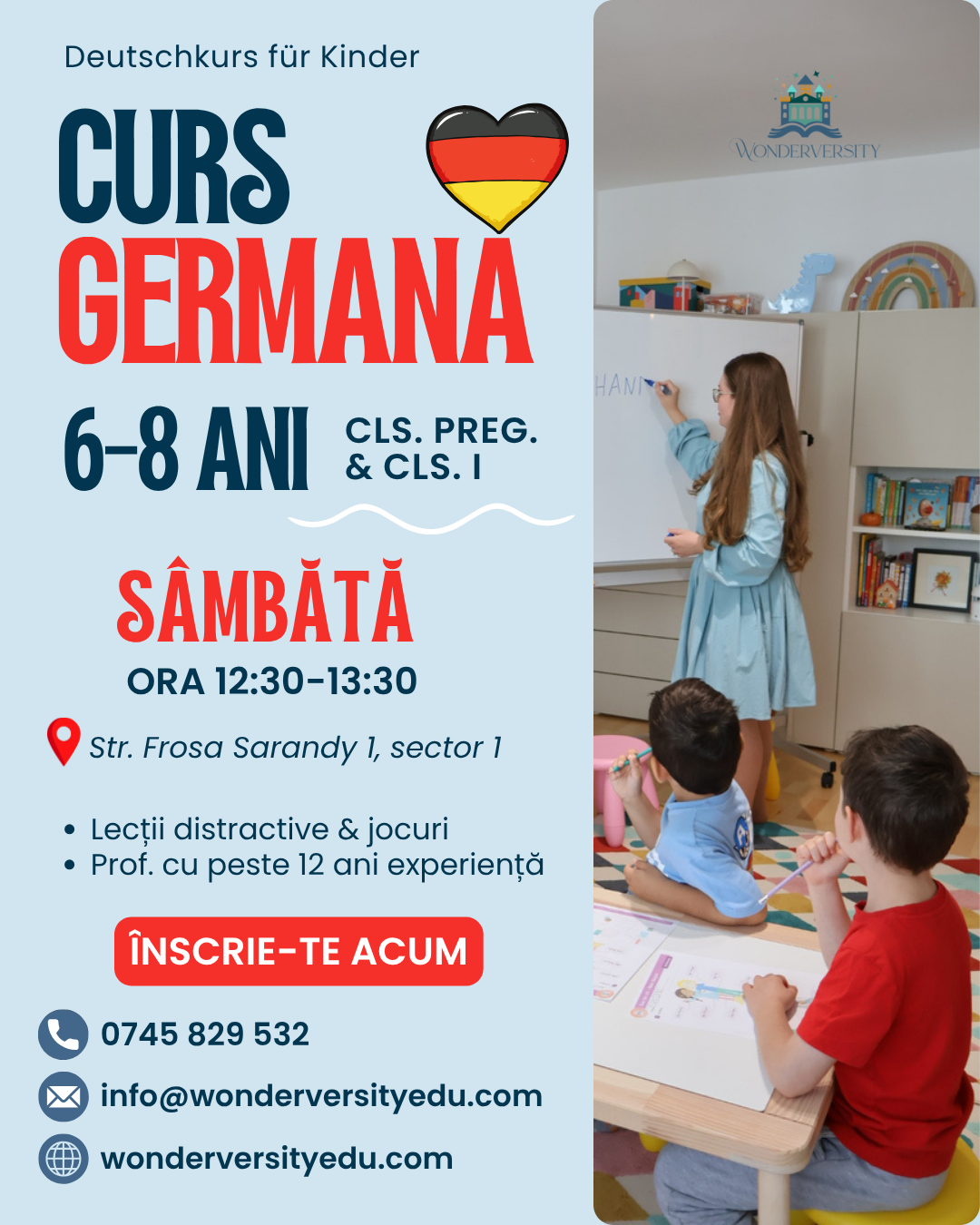 curs limba germana pentru copii bucuresti clasa pregatitoare clasa I