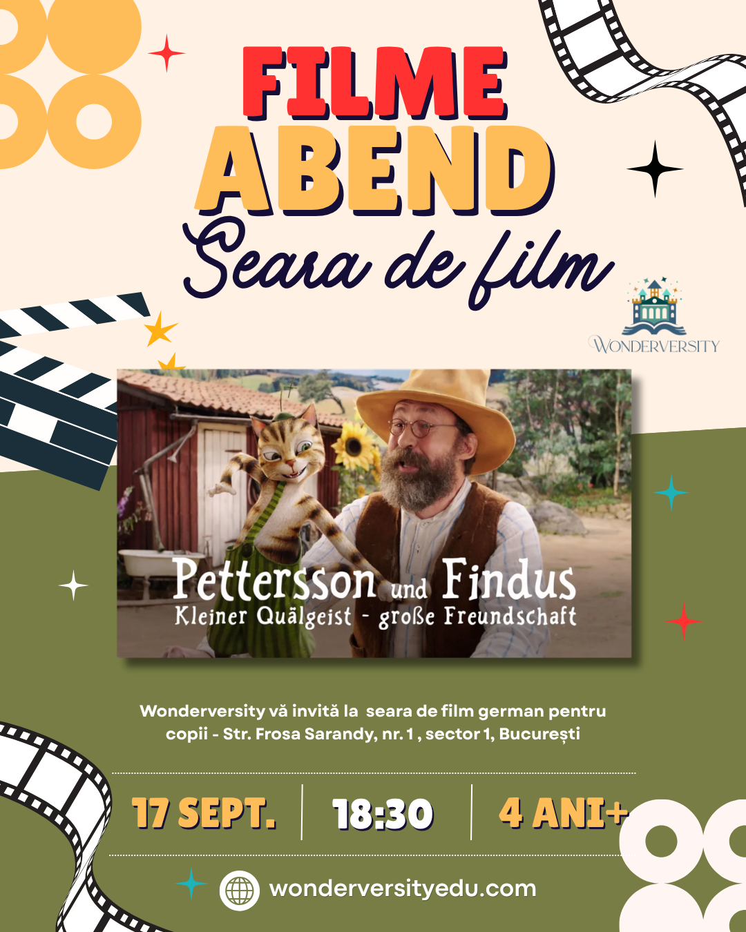 seara de film pentru copii bucuresti germana engleza sector 1