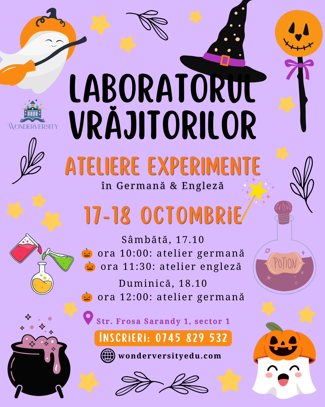 ateliere experimente halloween copii bucuresti sector 1