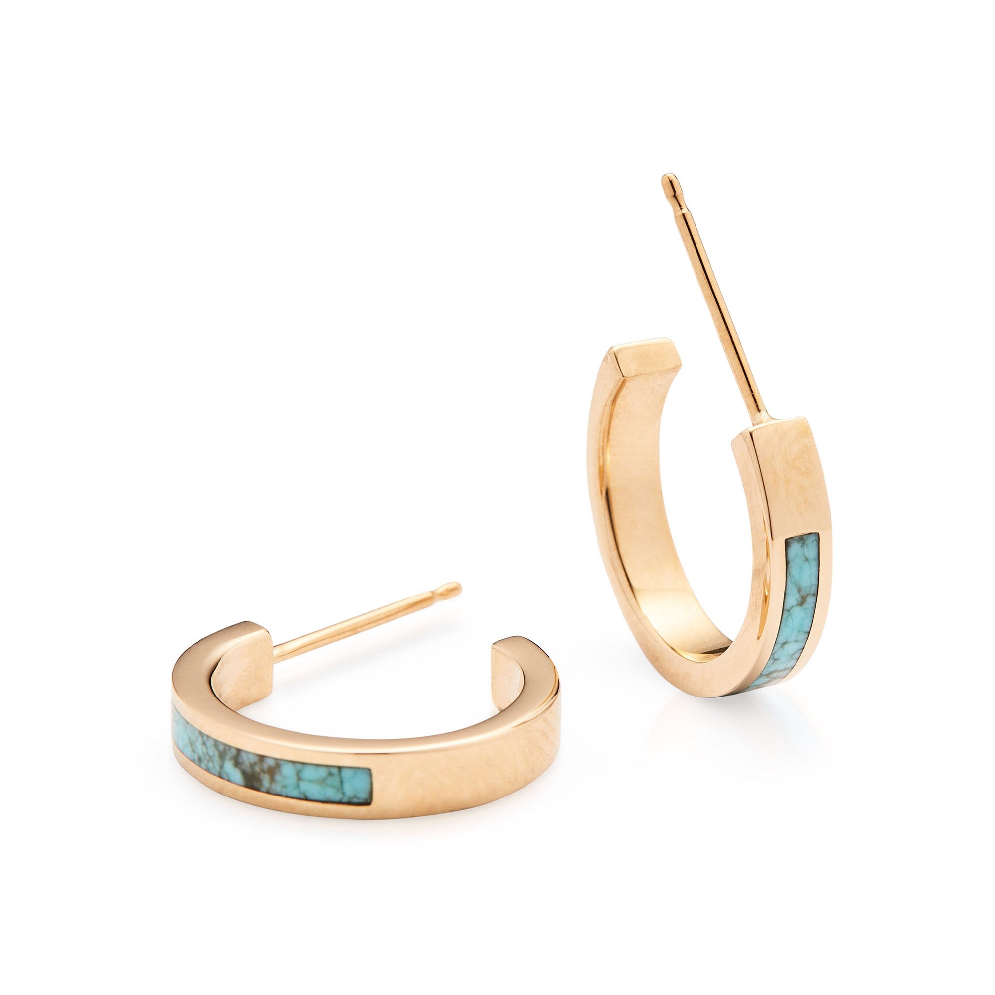 Inlay Hoops_ 14K Yellow Gold _ Number Eight Turquoise.jpg