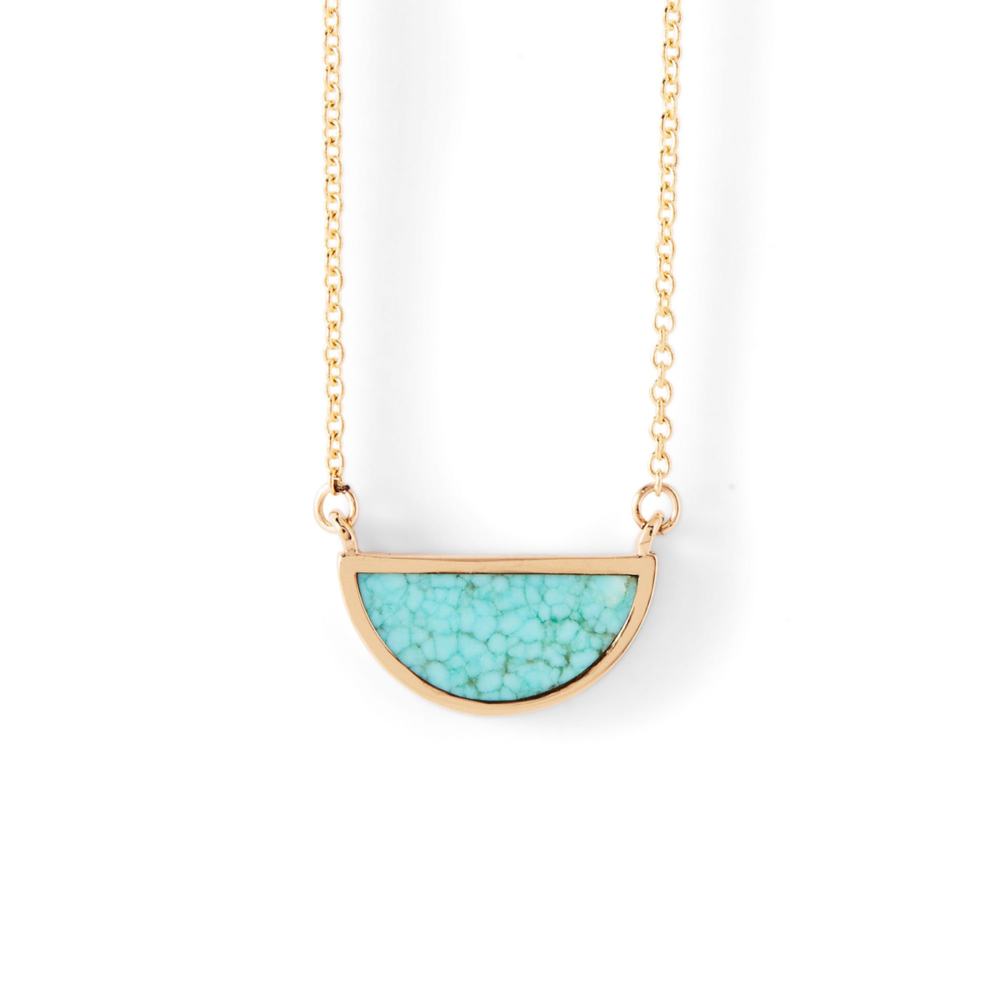 One Half Neclace _ 14K Yellow Gold _ Number Eight Turquoise.jpg