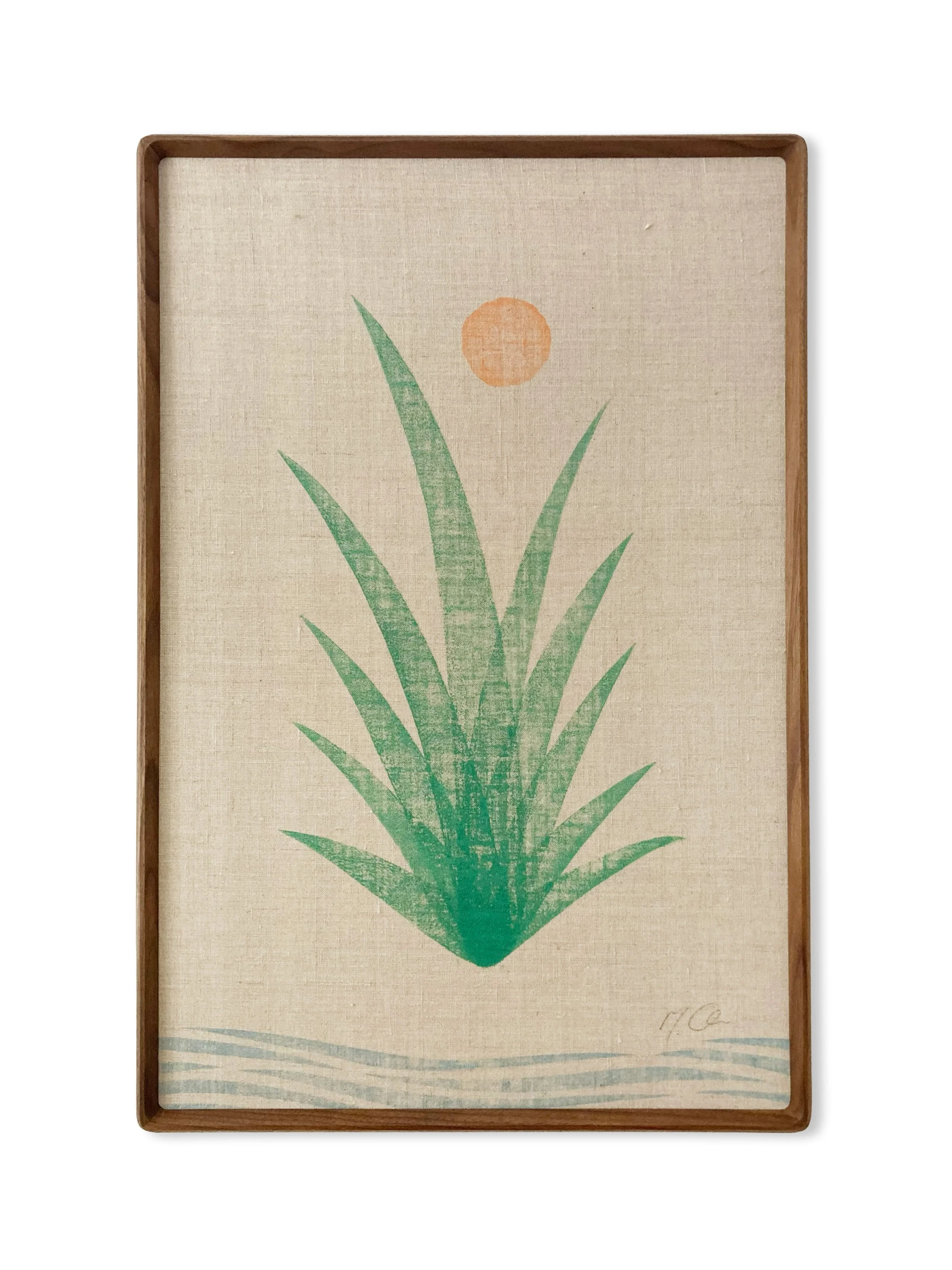 MATTHEW ALLEN  
Flora (2026)  
16” x 24”  
Hand-carved block print on linen  
Framed in walnut  
$1,800