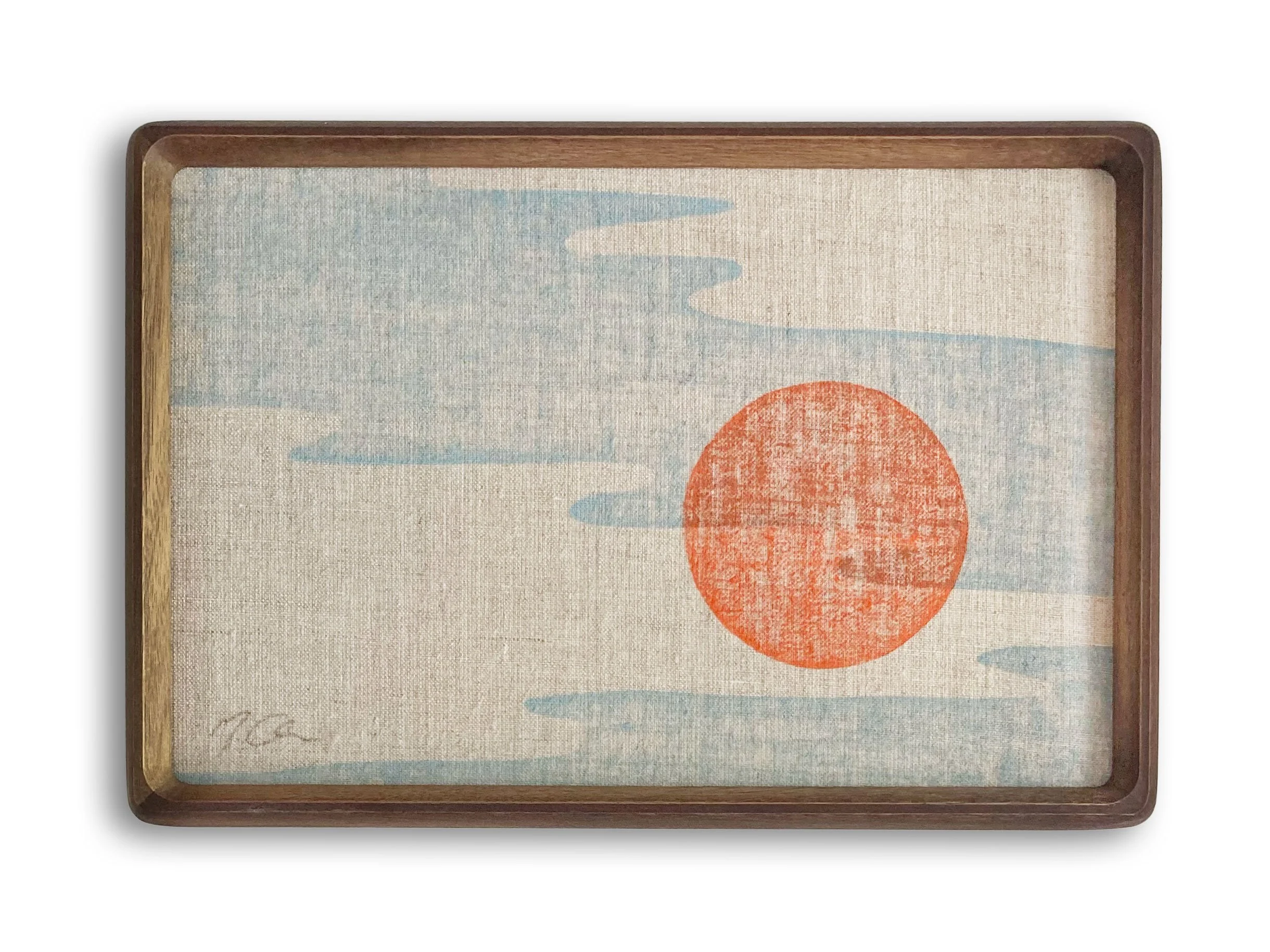 MATTHEW ALLEN  
Shadow Makers (2026)  
8” x 10”  
Hand-carved block print on linen; framed in walnut  
$650