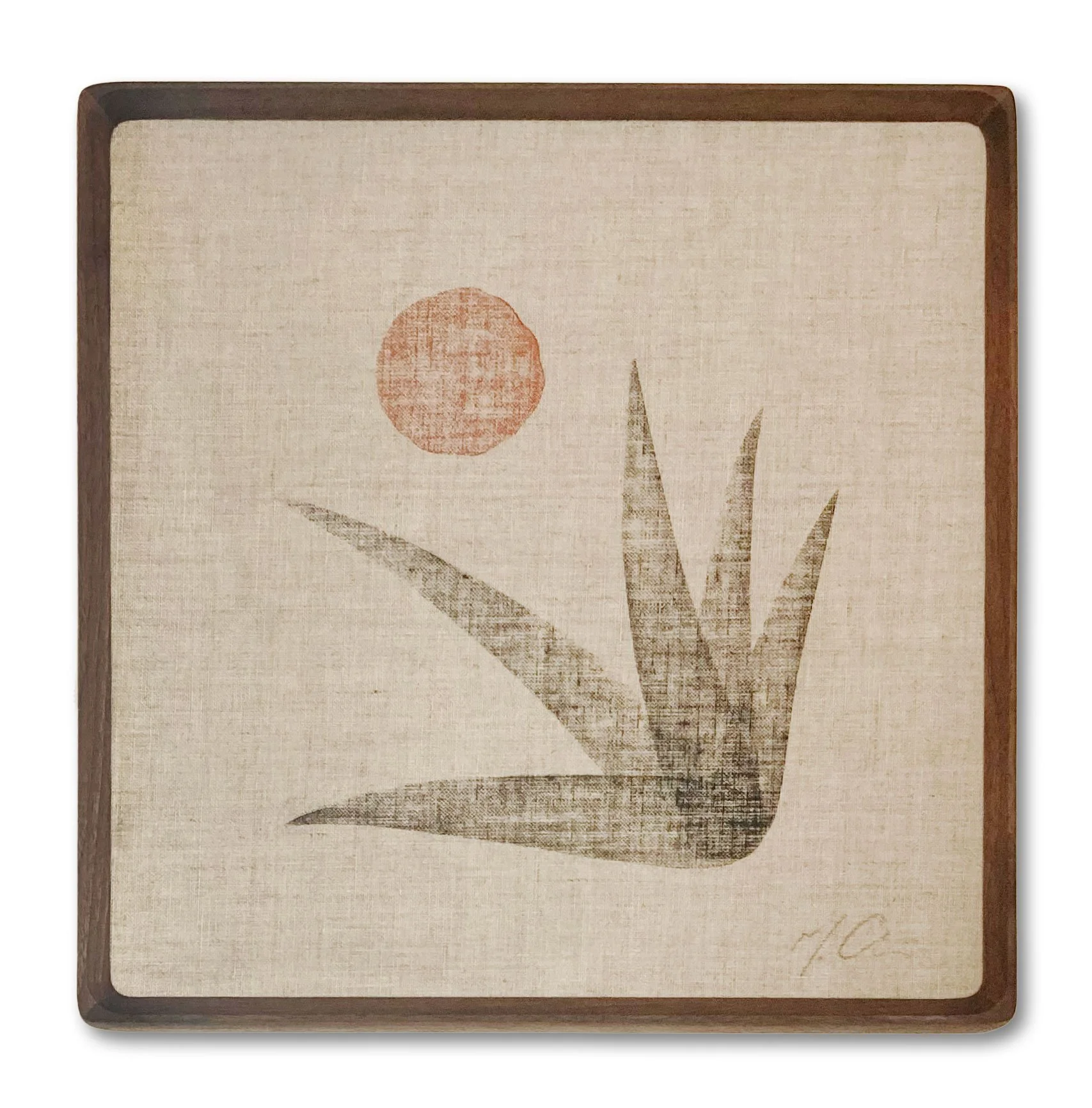 MATTHEW ALLEN  
Towards the Light (2026)  
12” x 12”  
Hand-carved block print on linen  
Framed in walnut  
$800