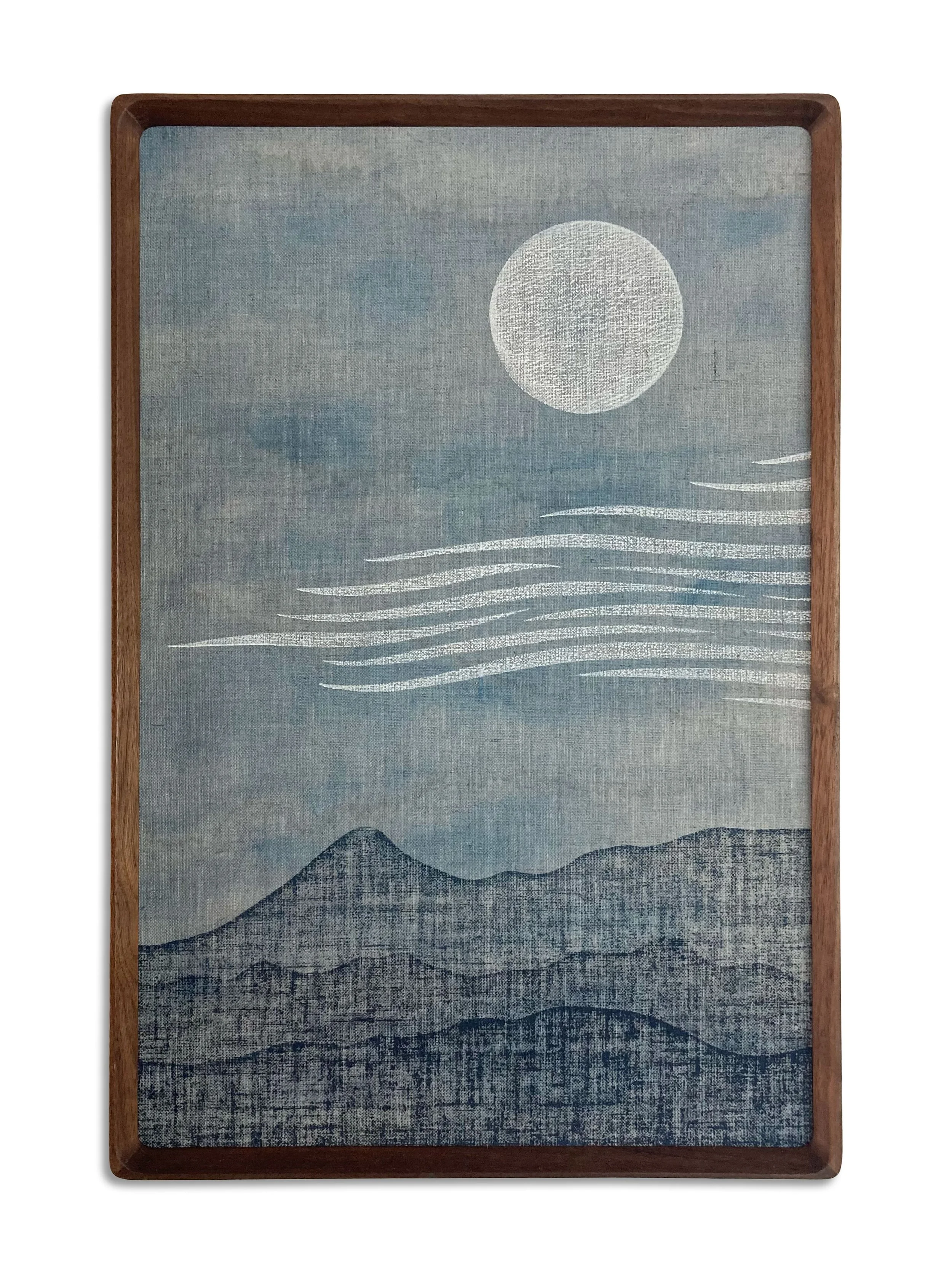 MATTHEW ALLEN  
Dusk (2026)  
12” x 18”  
Hand-carved block print on linen  
Framed in walnut  
$1,200