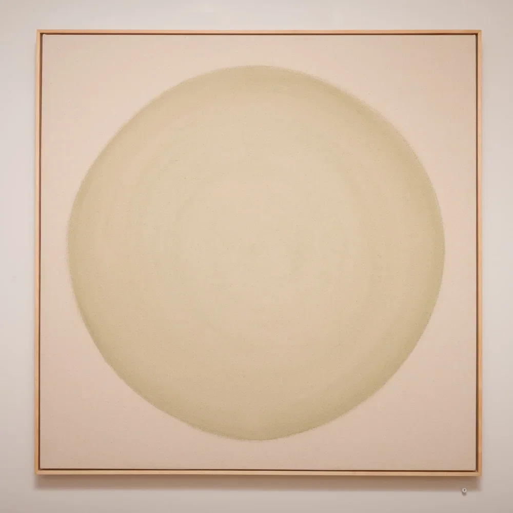 RYAN SNOW  
Circle in Sage n. 2 (2024)  
41” x 41”  
Earth pigment water-color on natural canvas  
$5,800