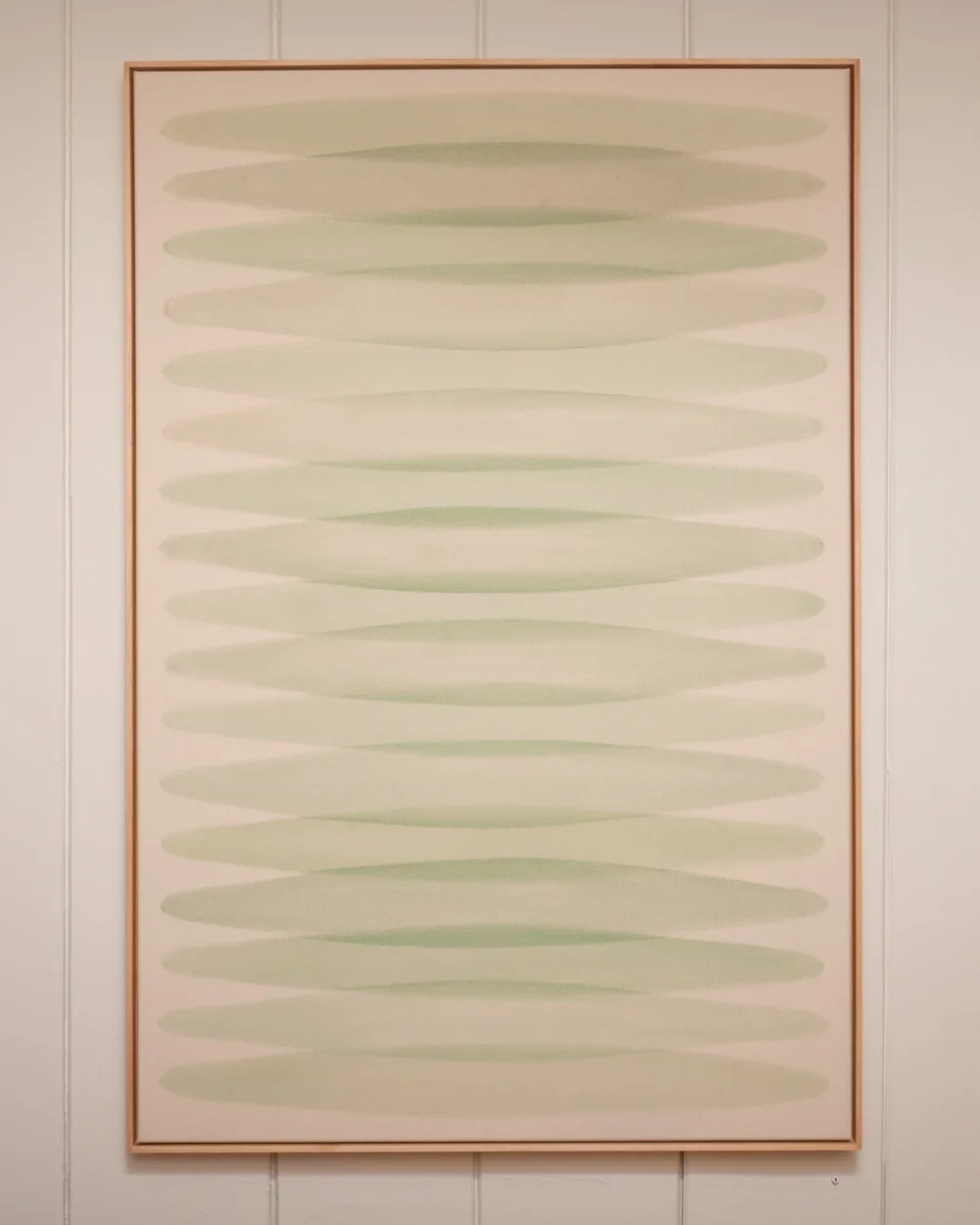RYAN SNOW  
Diamonds in Light Blue Sage n. 1 (2024)  
49” x 61”  
Earth pigment water-color on natural canvas  
$7,800