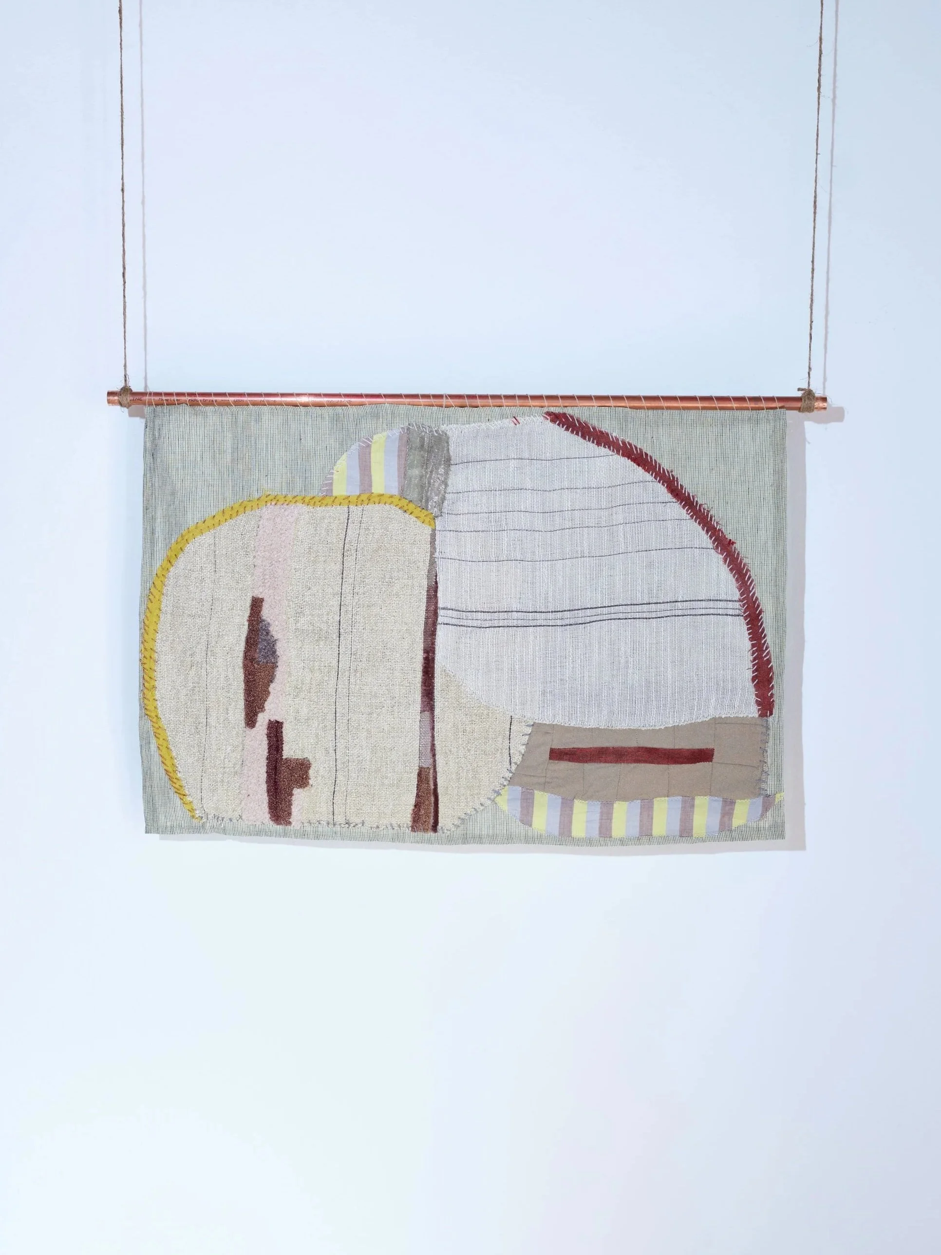 JESS FEURY  
Mineral (2025)  
19” x 29”  
Hand woven and hand dyed piecework panel  
$3,000