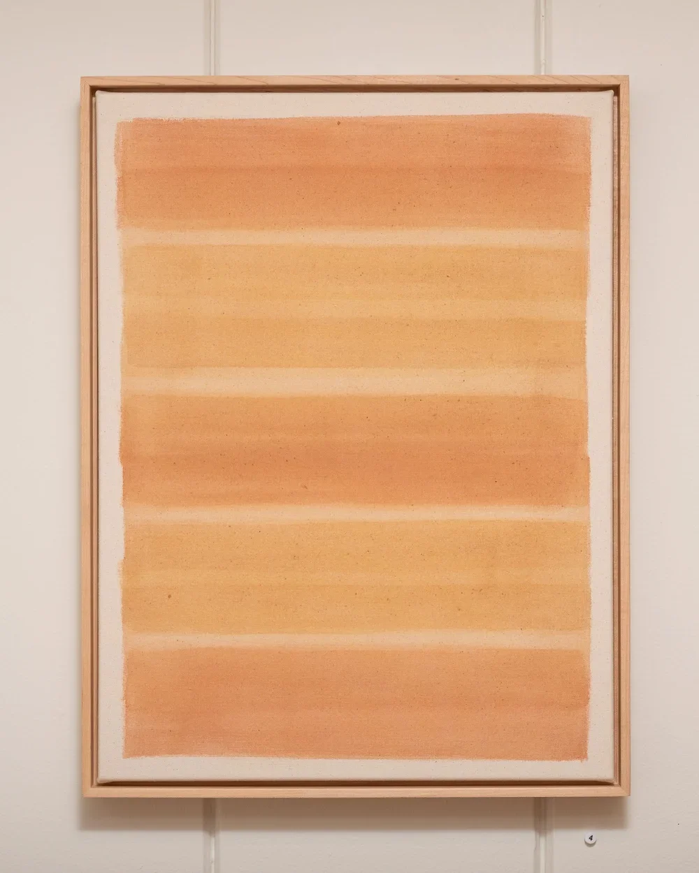 RYAN SNOW  
Rectangles in Red Ochre n. 1 (2024)  
19” x 25”  
Earth pigment water-color on natural canvas  
$3,100