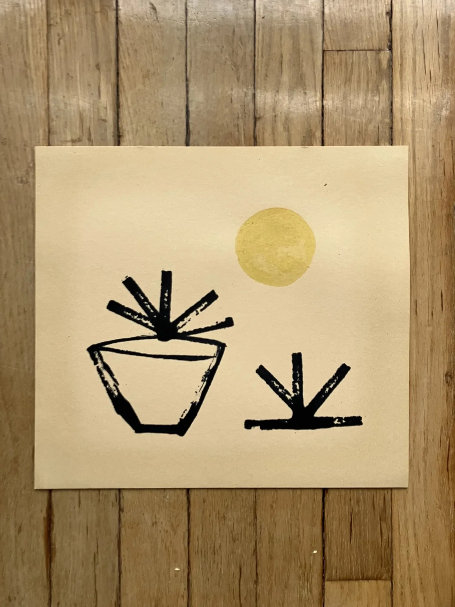 SEAN W. SPELLMAN  
December Plant #6  (2024)  
12” x 12”  
Acrylic and turmeric on antique paper, framed  
$750