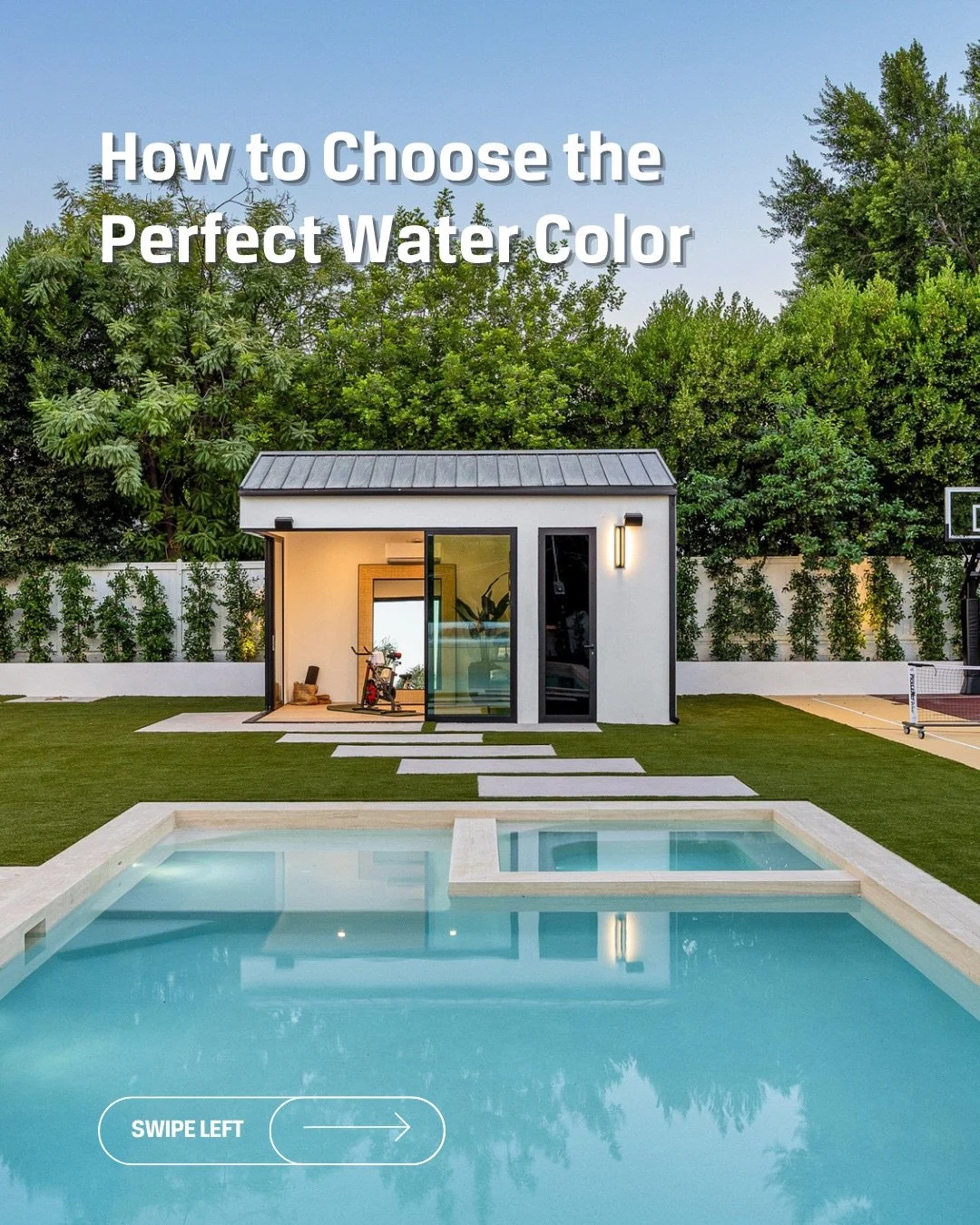 More than just a detail, your pool&rsquo;s water color is the foundation of your entire backyard. Here&rsquo;s how to choose the perfect shade: 

🎨 Select a color family that reflects your design and vision. 
🌿 Consider how the water interacts with