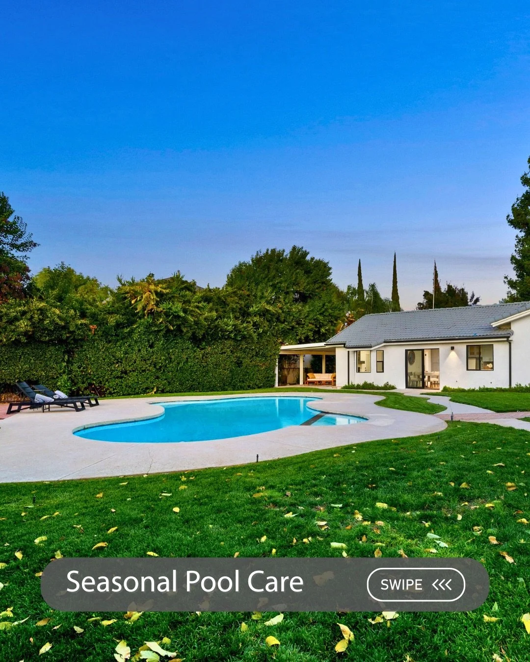It&rsquo;s that time of year again! 🍂 Here are our top three ways to keep your pool debris-free.

*****
#Pools #PoolCare #PoolCleaning