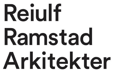 Text that reads "Reiulft Ramstad Arkitekter" in a bold, black font on a white background.