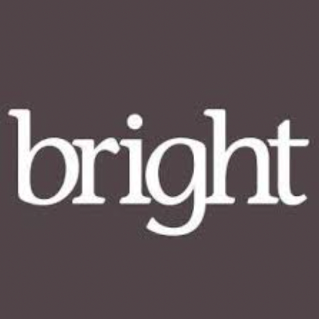 The word 'bright' in white lowercase letters on a dark background.