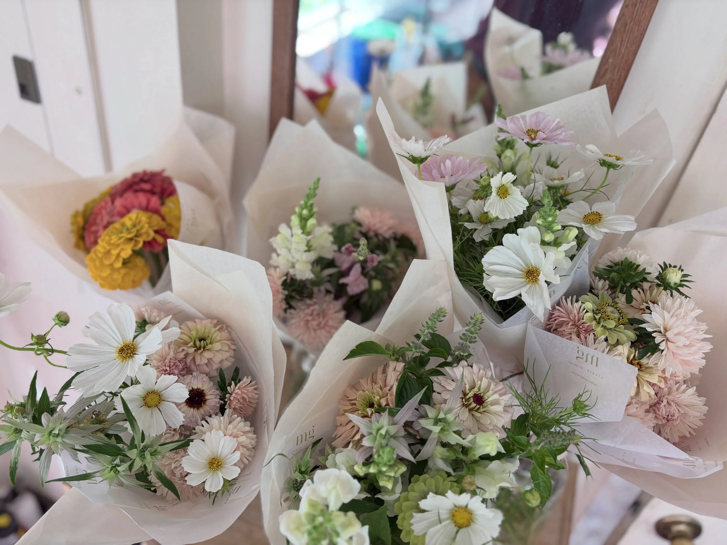 flowers ready for delivery, think pink!