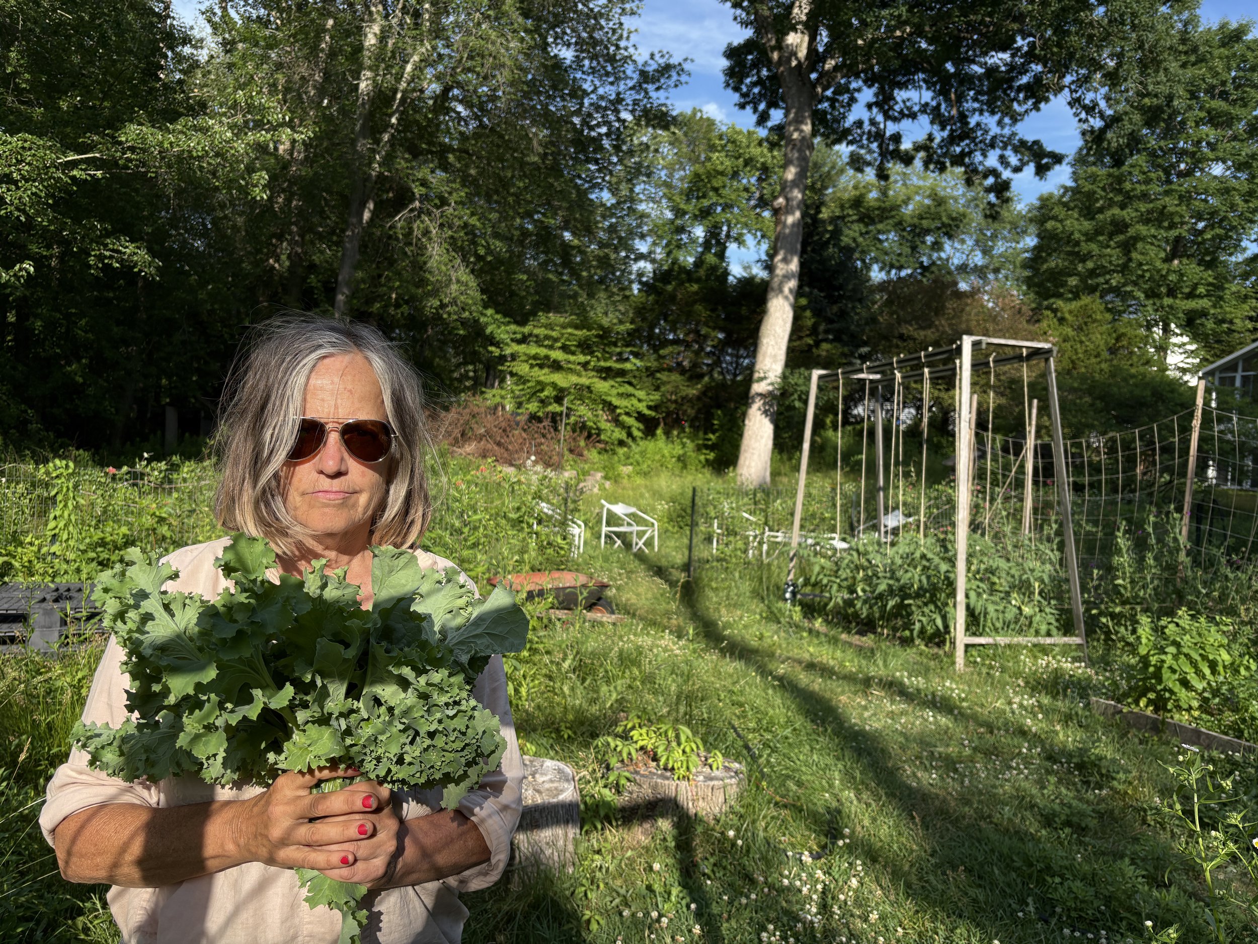 teresa with garden greens
