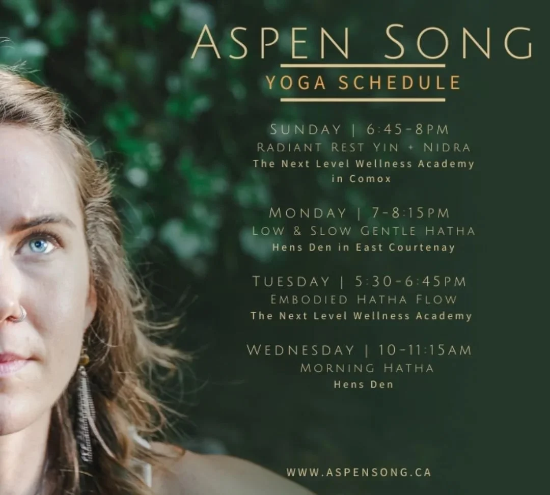 New schedule, beginning on Monday, Nov 4, these will be my weekly public class offerings. 
A new class at @hensdenyoga and two classes at the very-soon-to-be-opening @thenextlevelcomox! 

4 classes has been a goal of mine for some time. 
Please join 