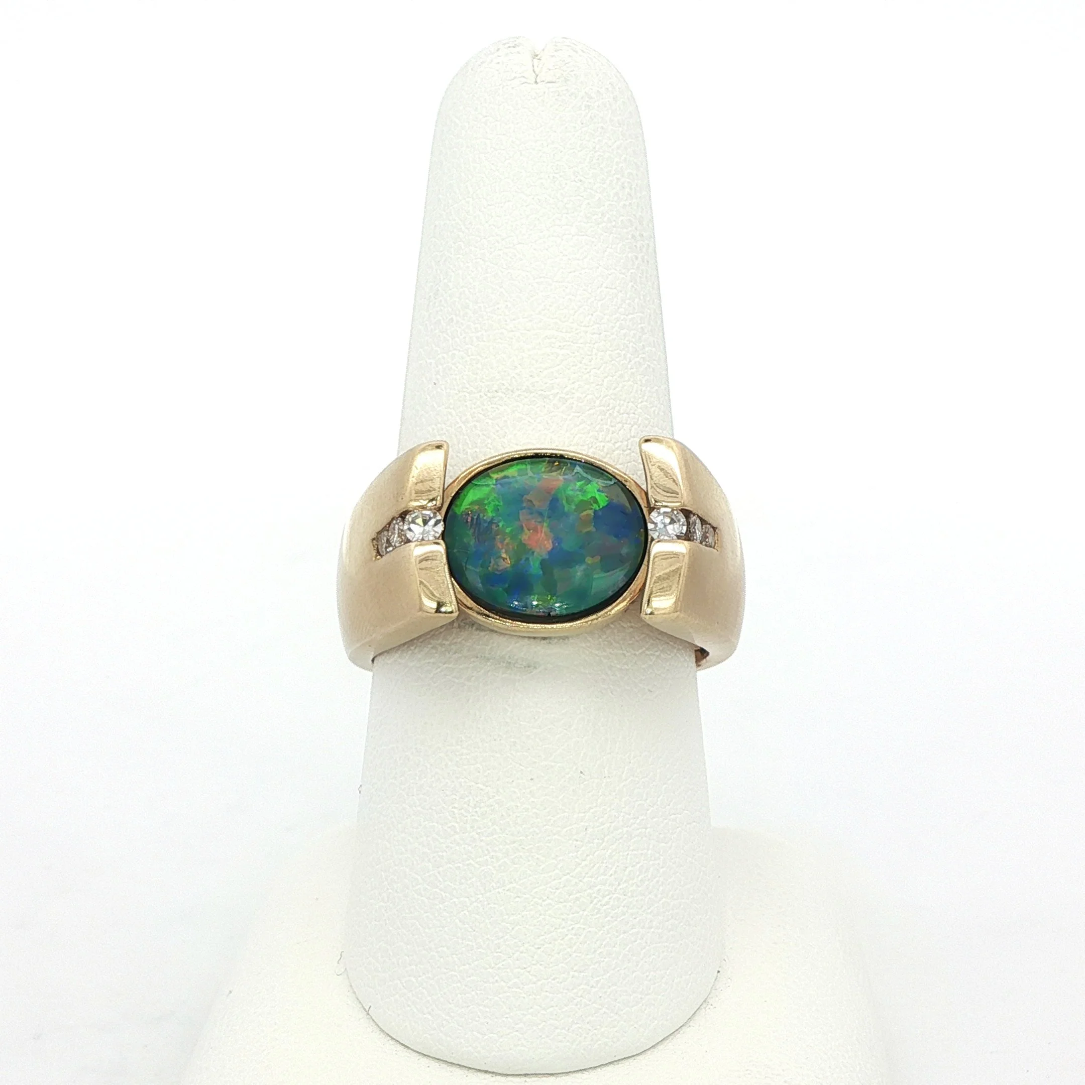 Black Opal Doublet Ring